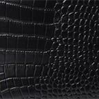 Black Croc Embossed Leather
