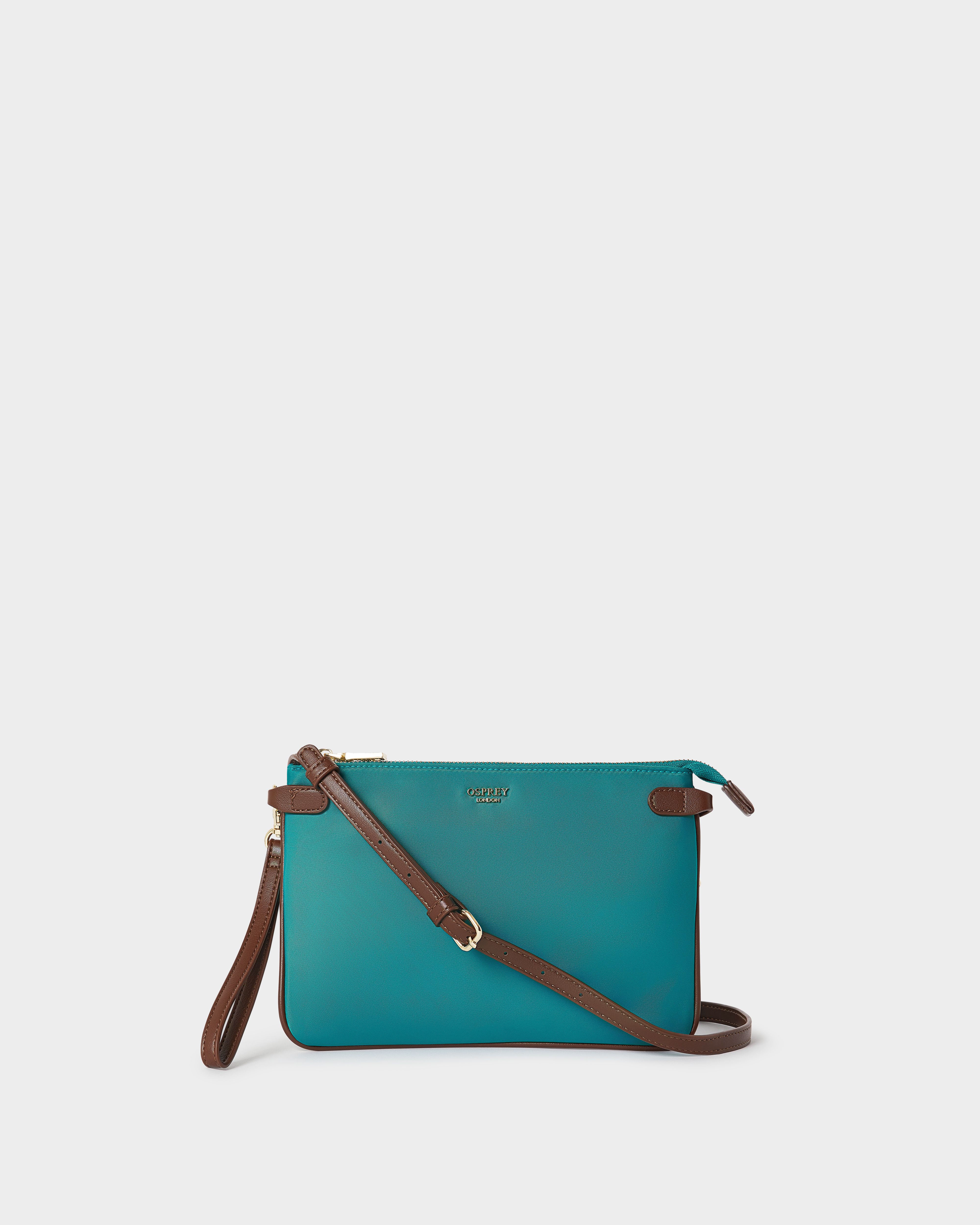 Image number 1 of The Voyage Small Nylon Crossbody in Teal