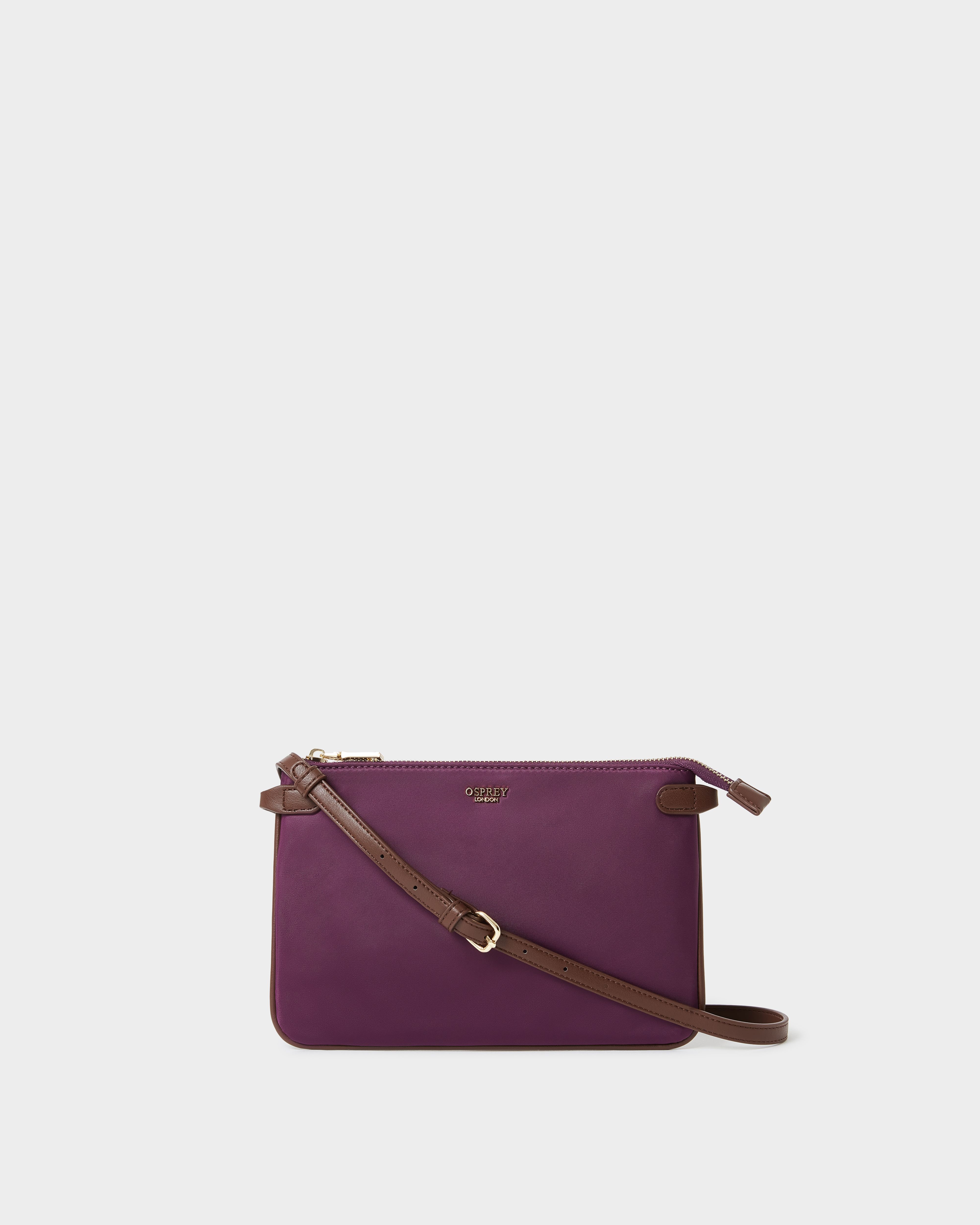 The Voyage Small Nylon Crossbody in Aubergine