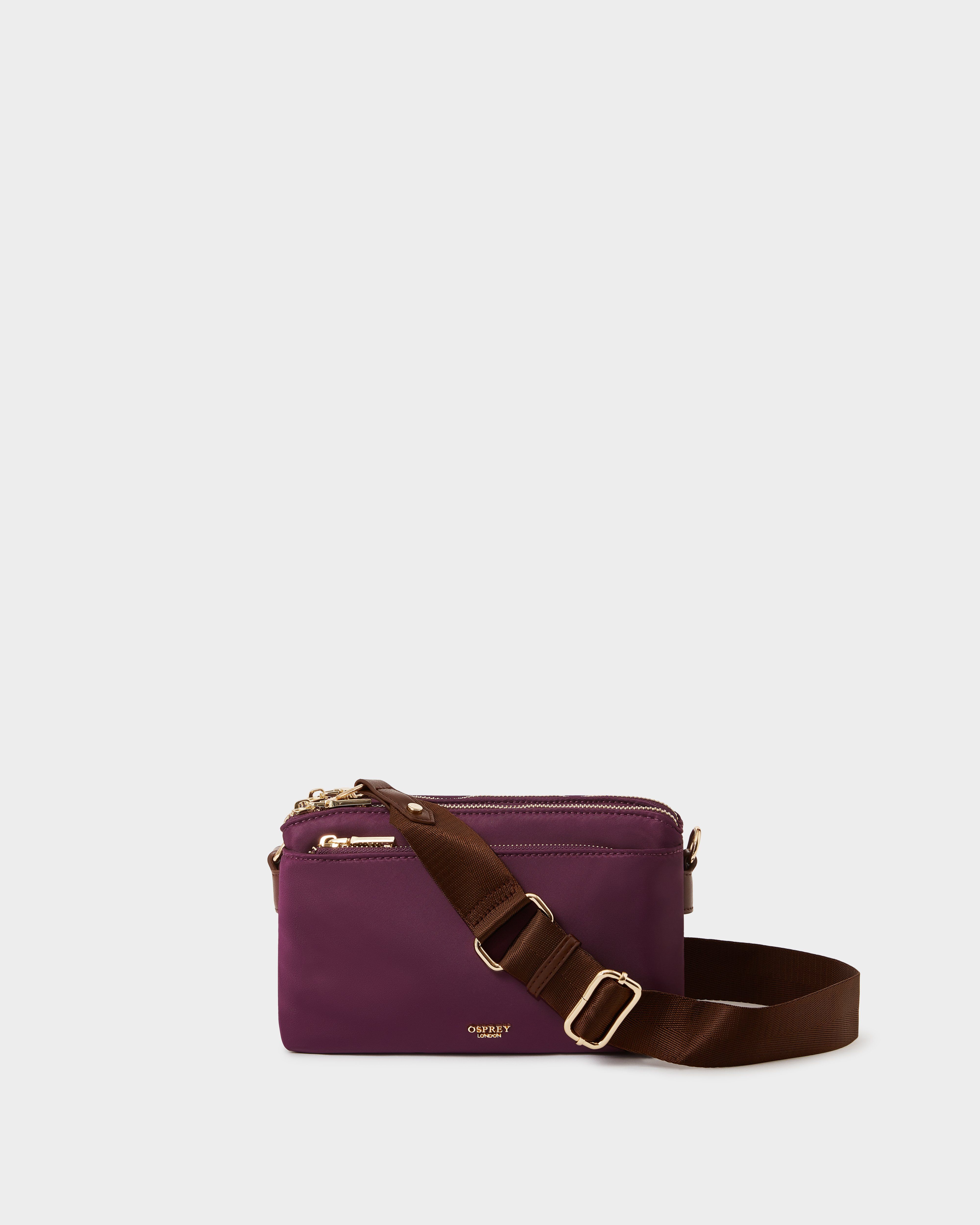 The Voyage Nylon Crossbody in Aubergine