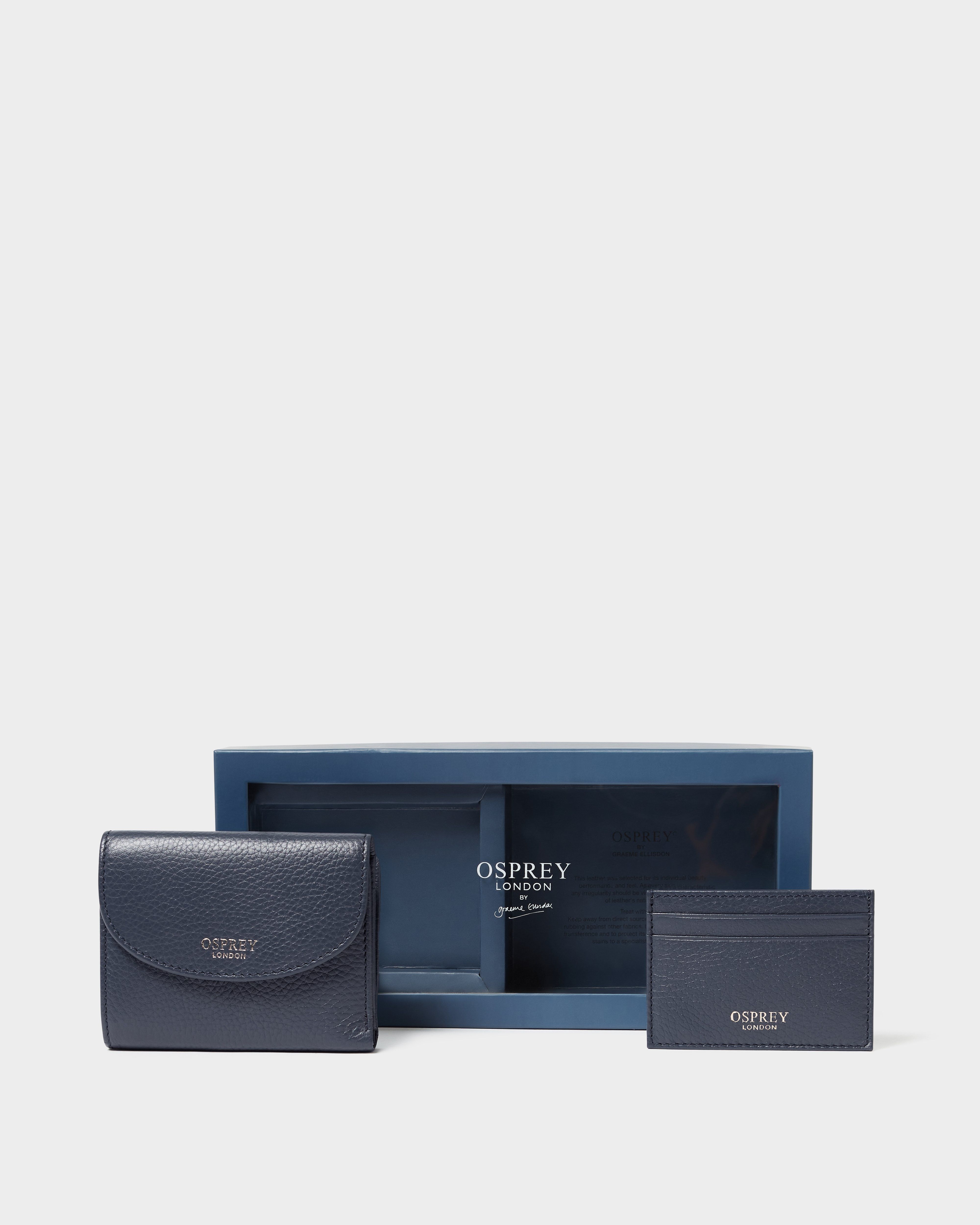 The Tilly Leather Purse Gift Set in Navy