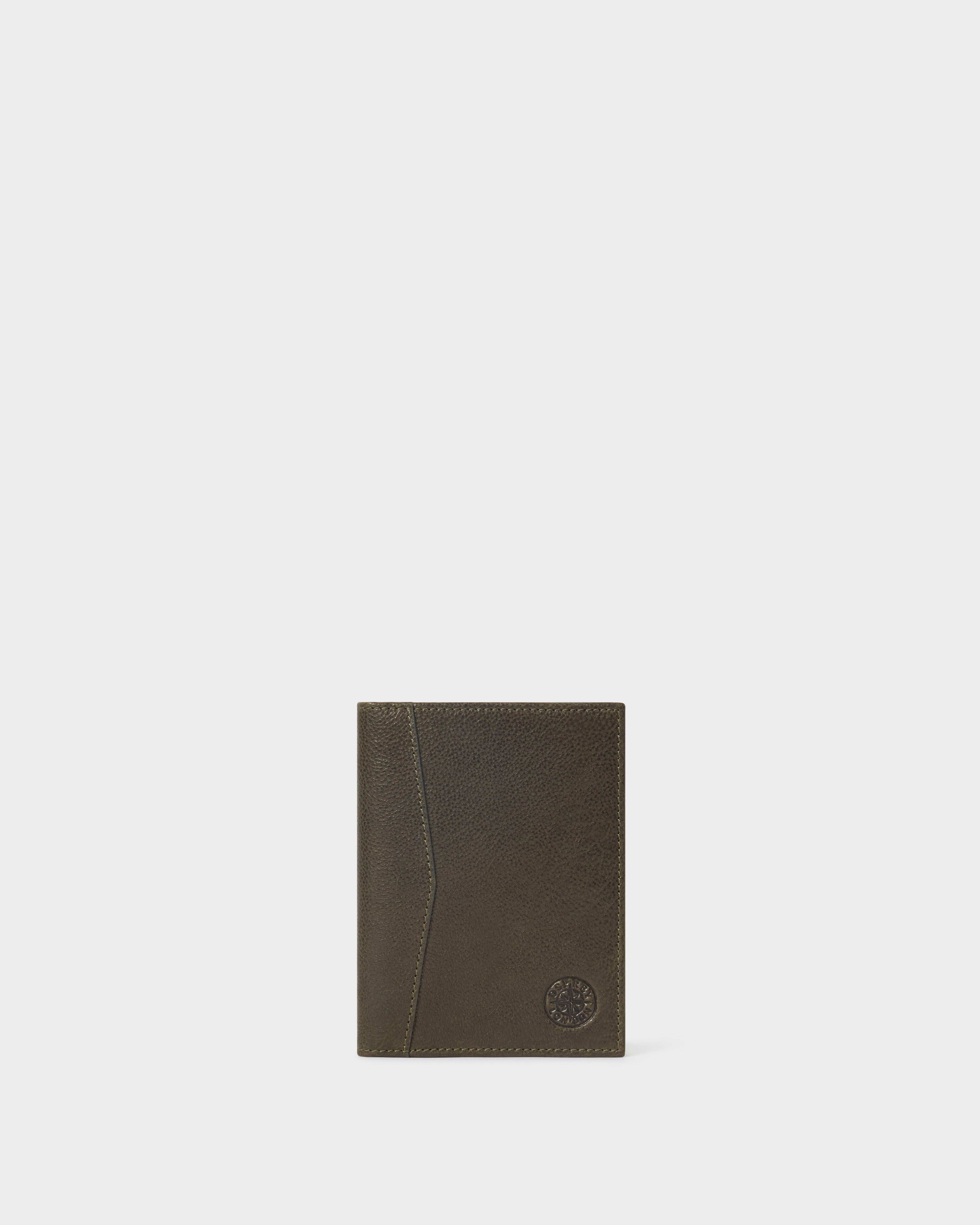 Image number 2 of The Compass Leather Passport Holder in Dark Olive