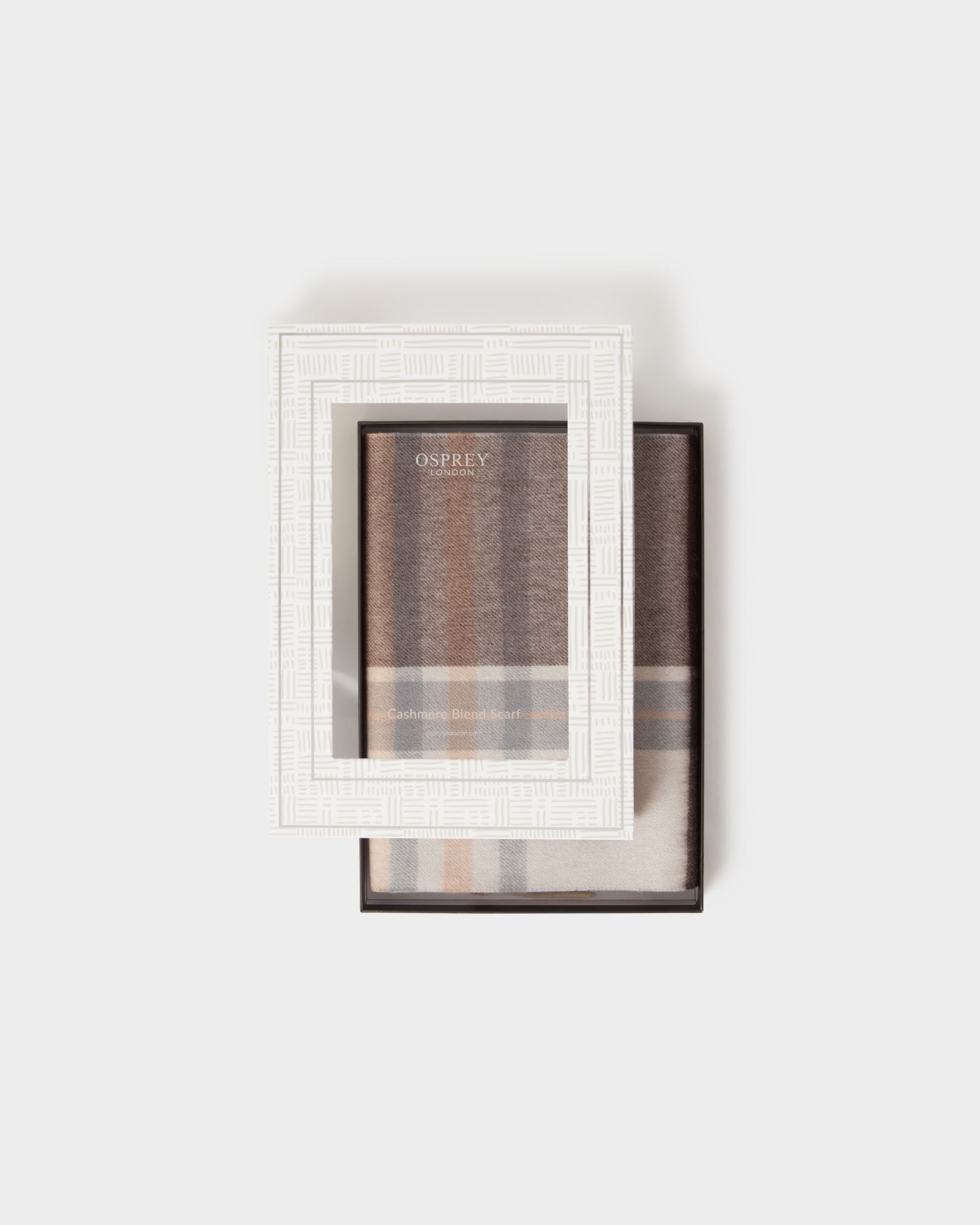 Image number 1 of The Skye Cashmere Blend Scarf in Natural Check