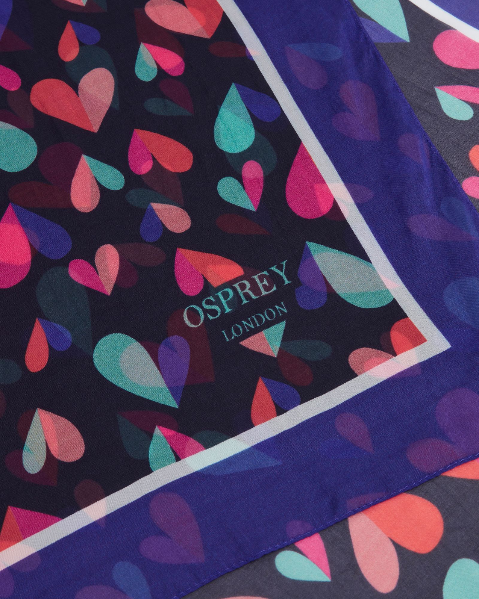 Image number 4 of The Hearts Boxed Scarf in Navy & Multi