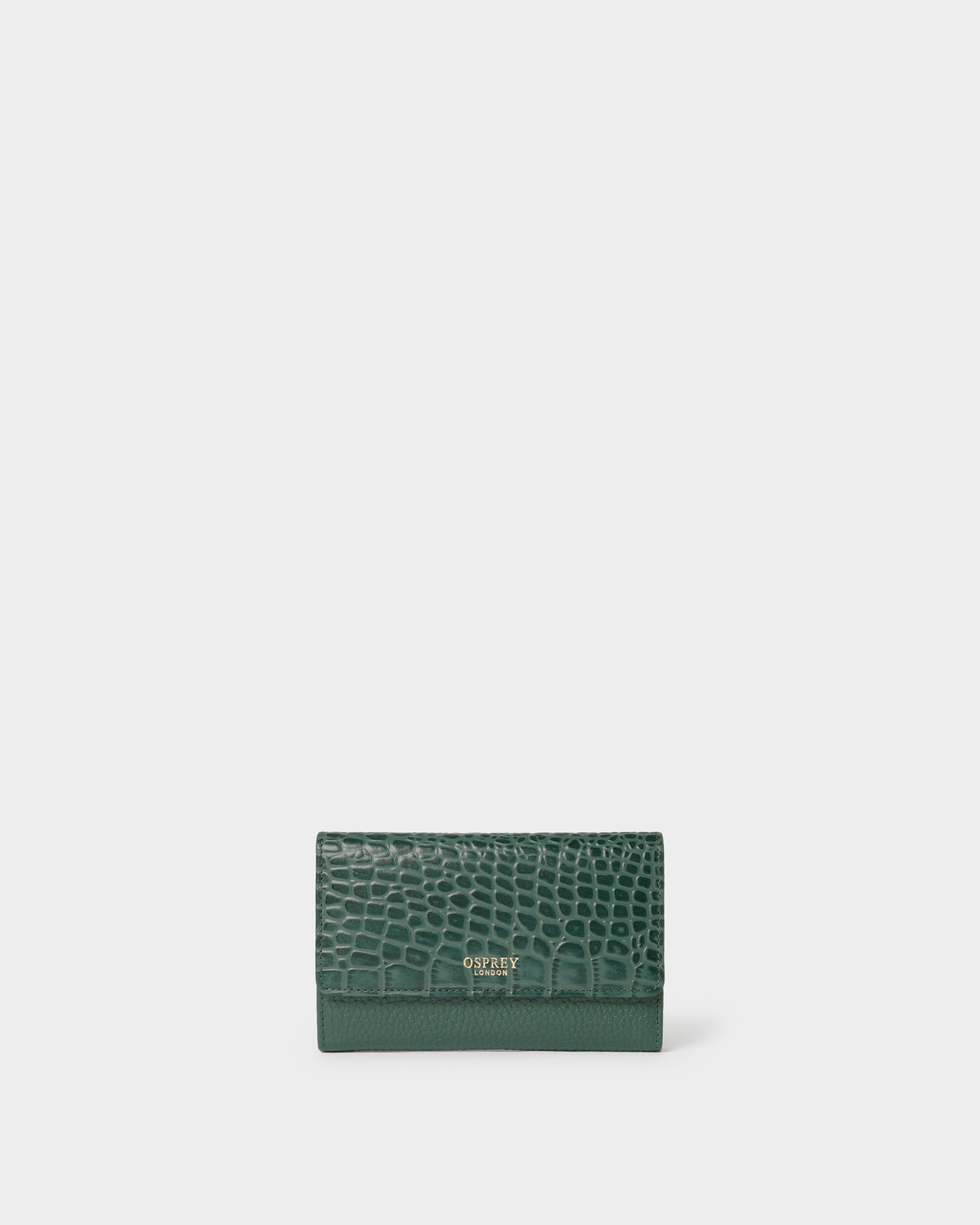 The Kellie Leather Matinee Purse in Forest