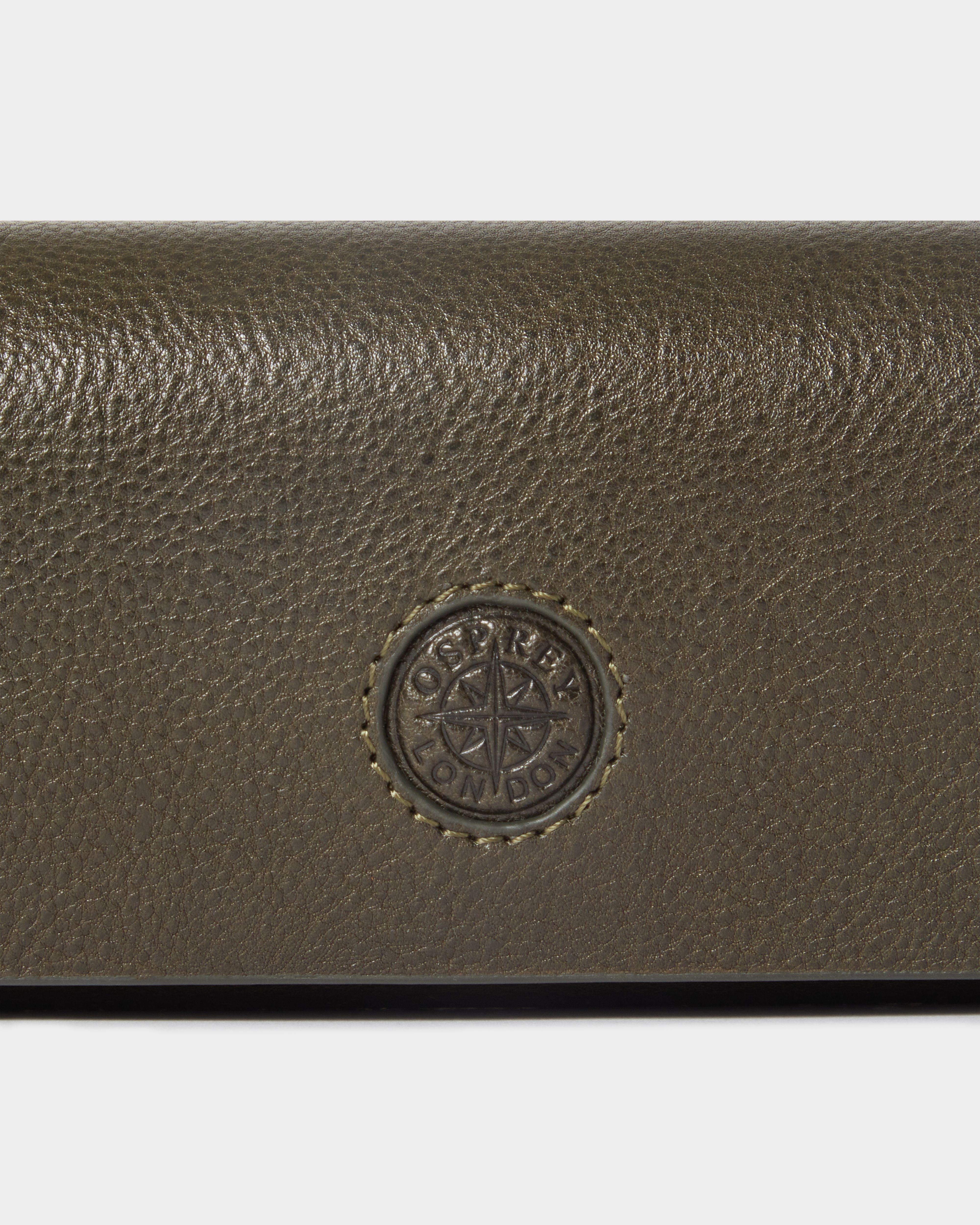 Image number 5 of The Compass Leather Glasses Case in Dark Olive