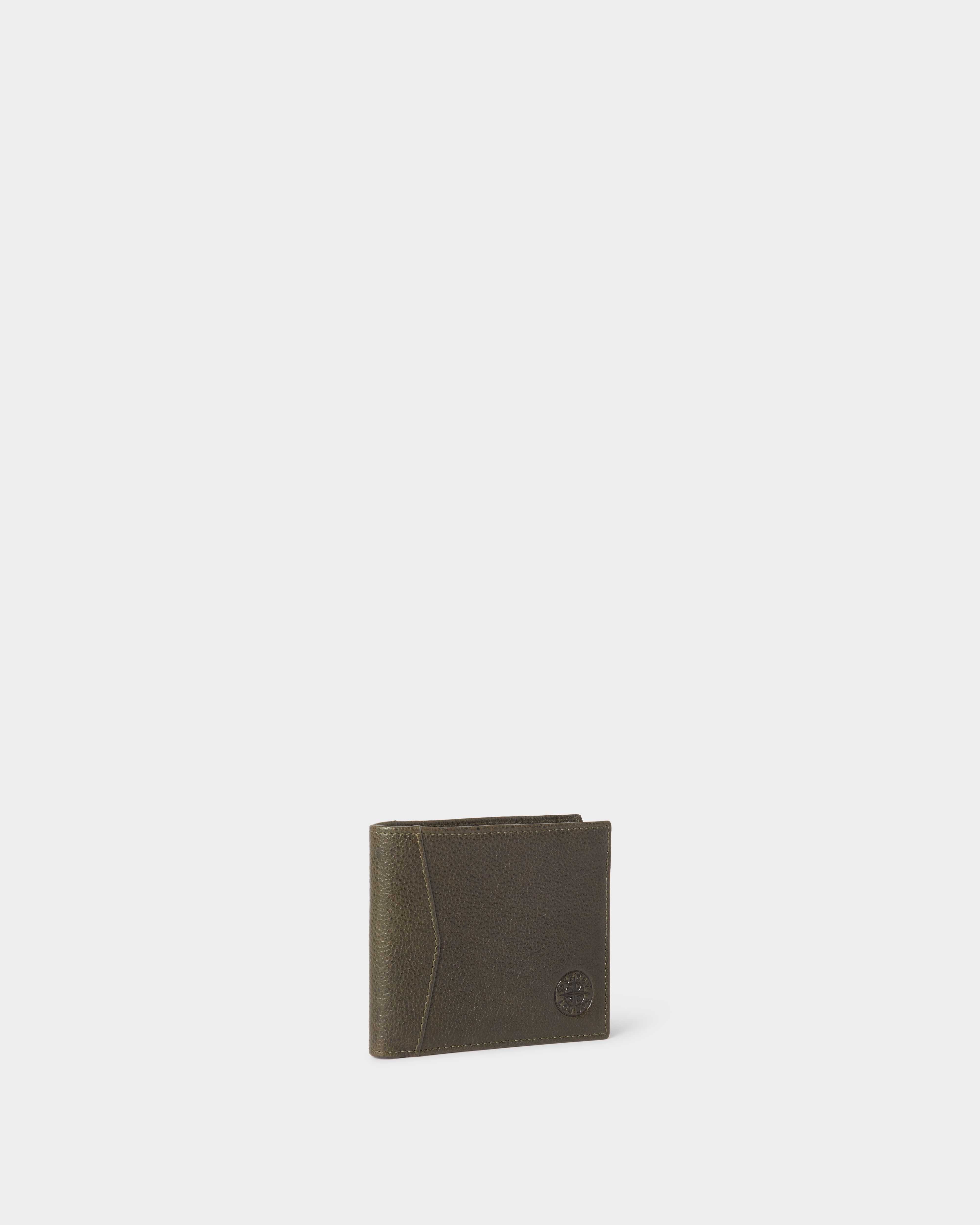 Image number 3 of The Compass Leather Card Wallet in Dark Olive