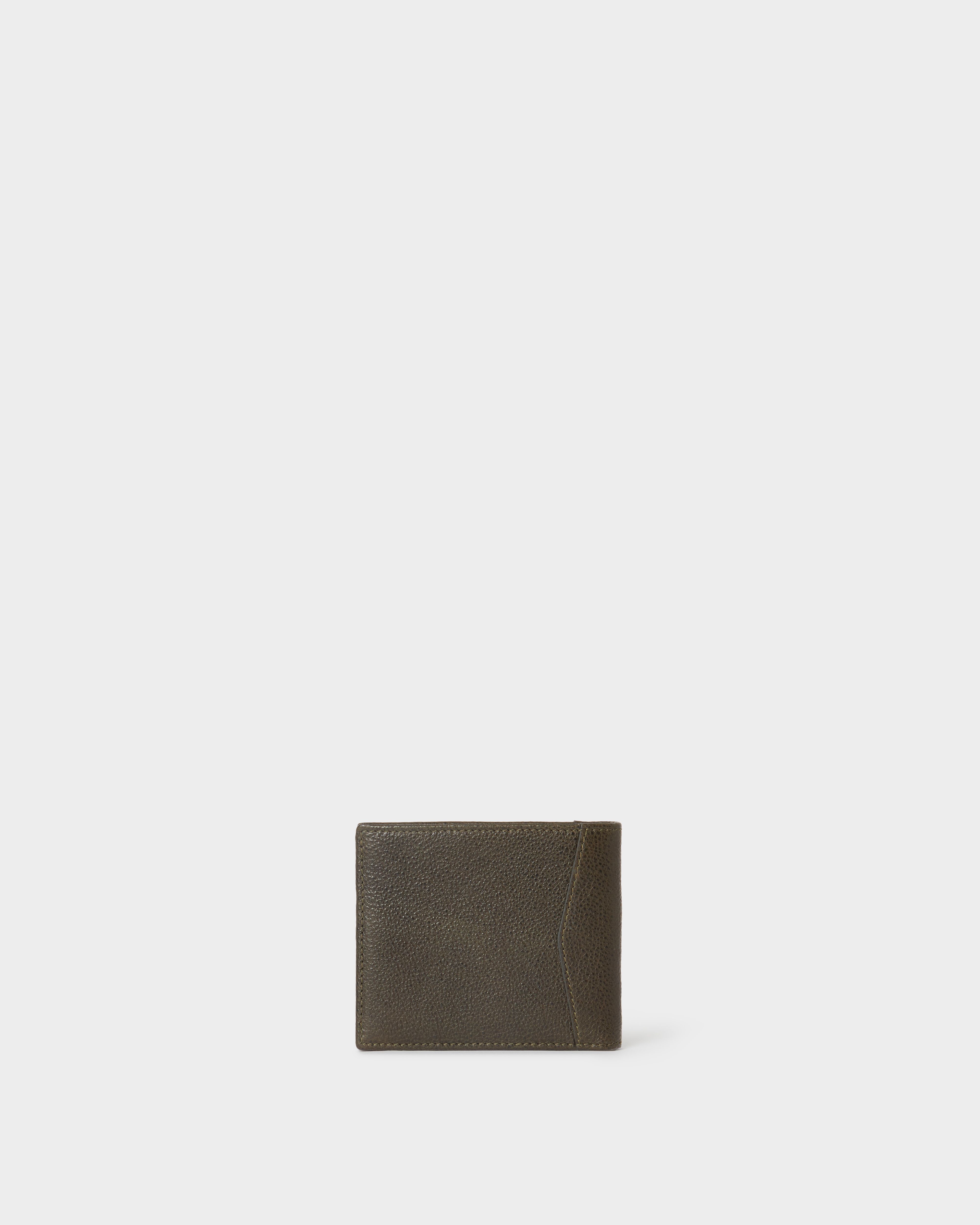 Image number 5 of The Compass Leather Card Wallet in Dark Olive