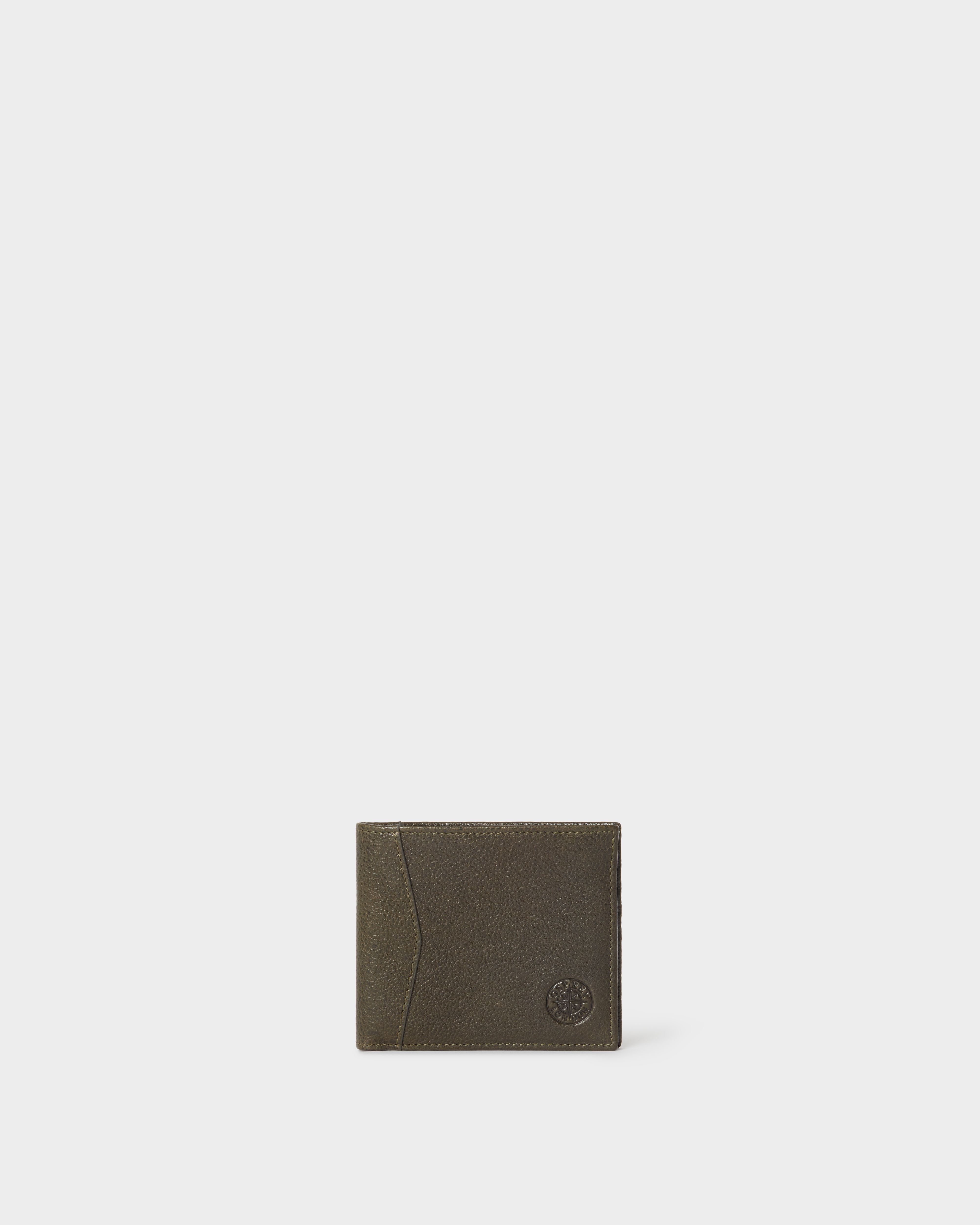 Image number 2 of The Compass Leather Card Wallet in Dark Olive