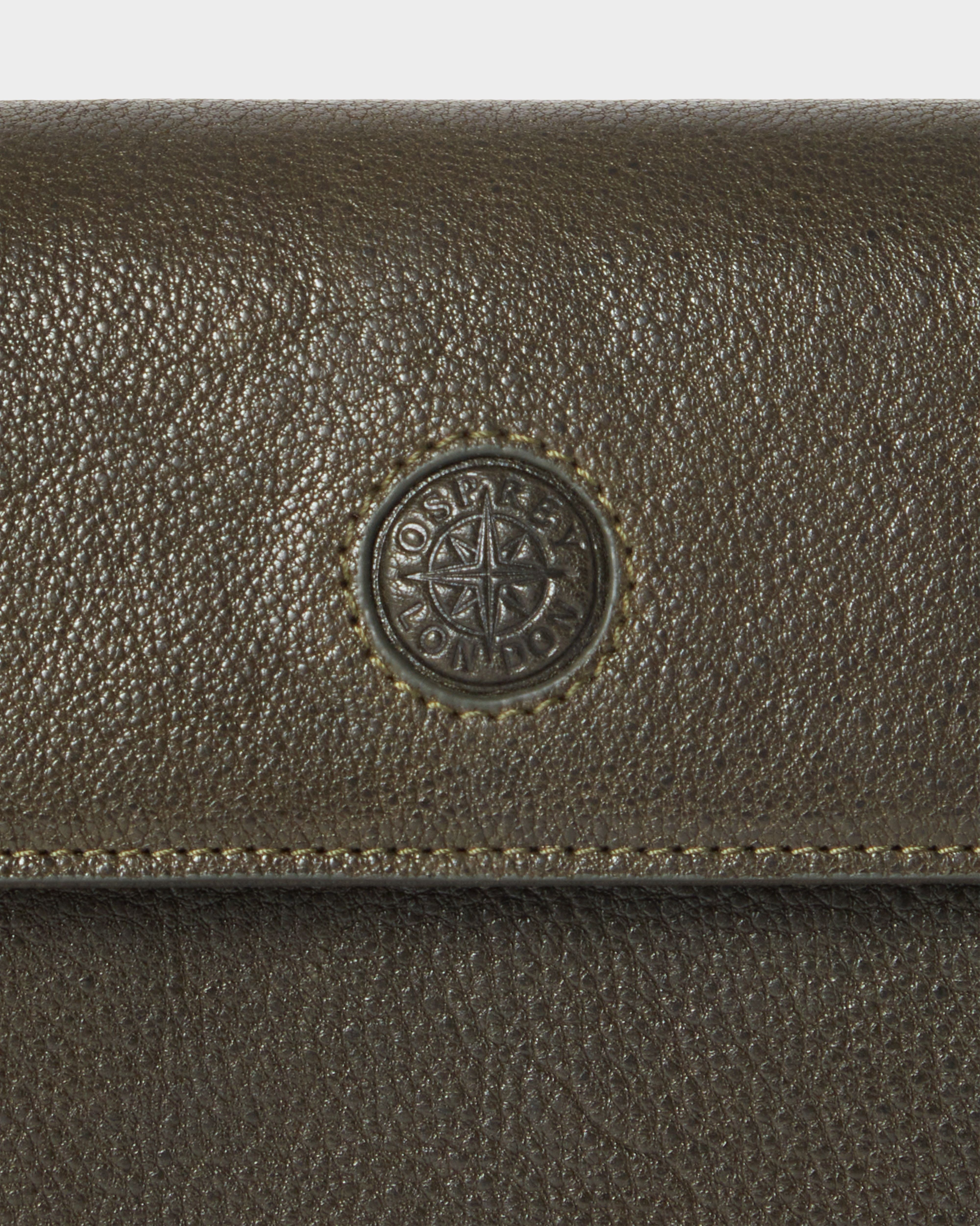 Image number 7 of The Compass Leather Travel Wallet in Dark Olive