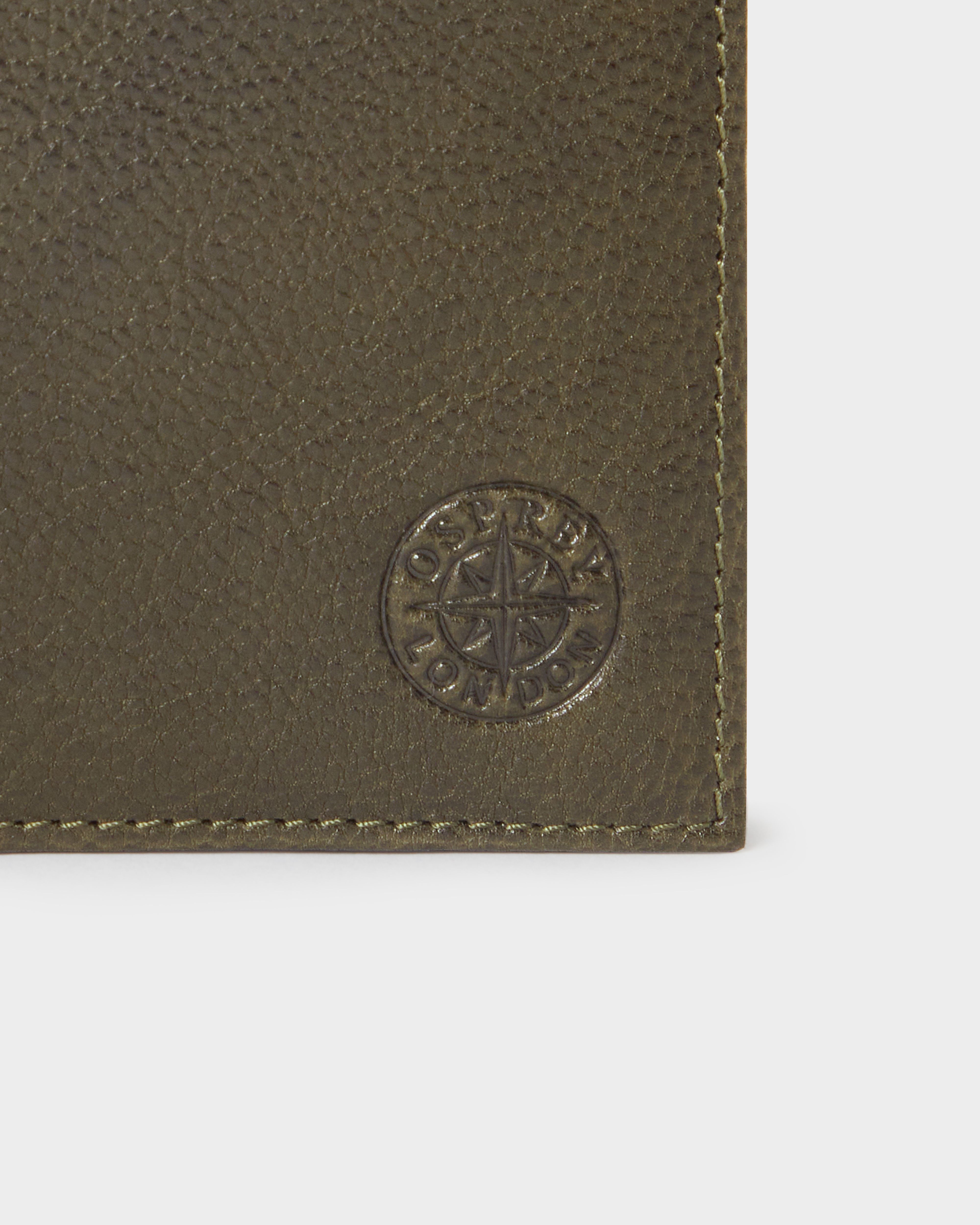 Image number 6 of The Compass Leather Coin Wallet in Dark Olive