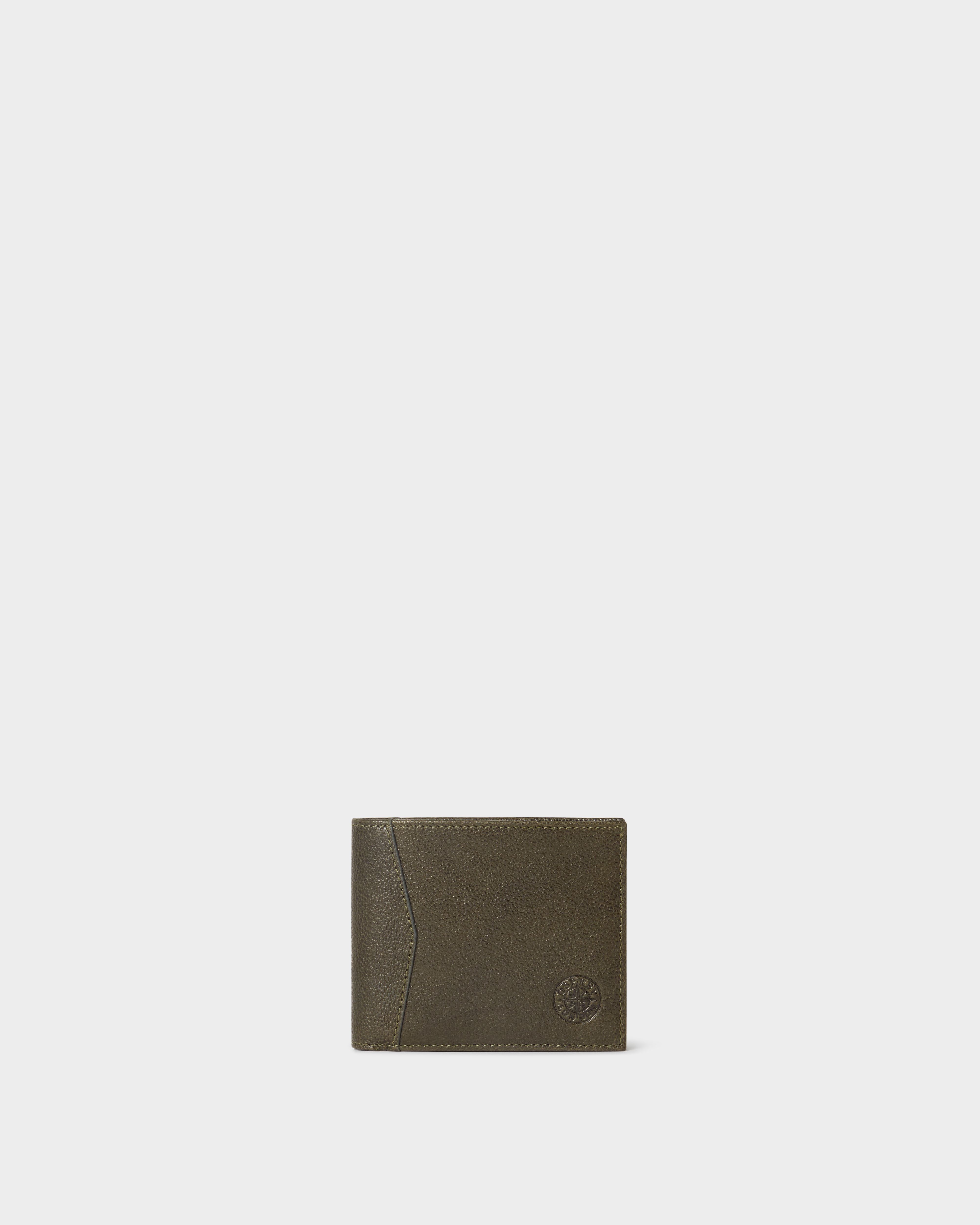 Image number 2 of The Compass Leather Coin Wallet in Dark Olive