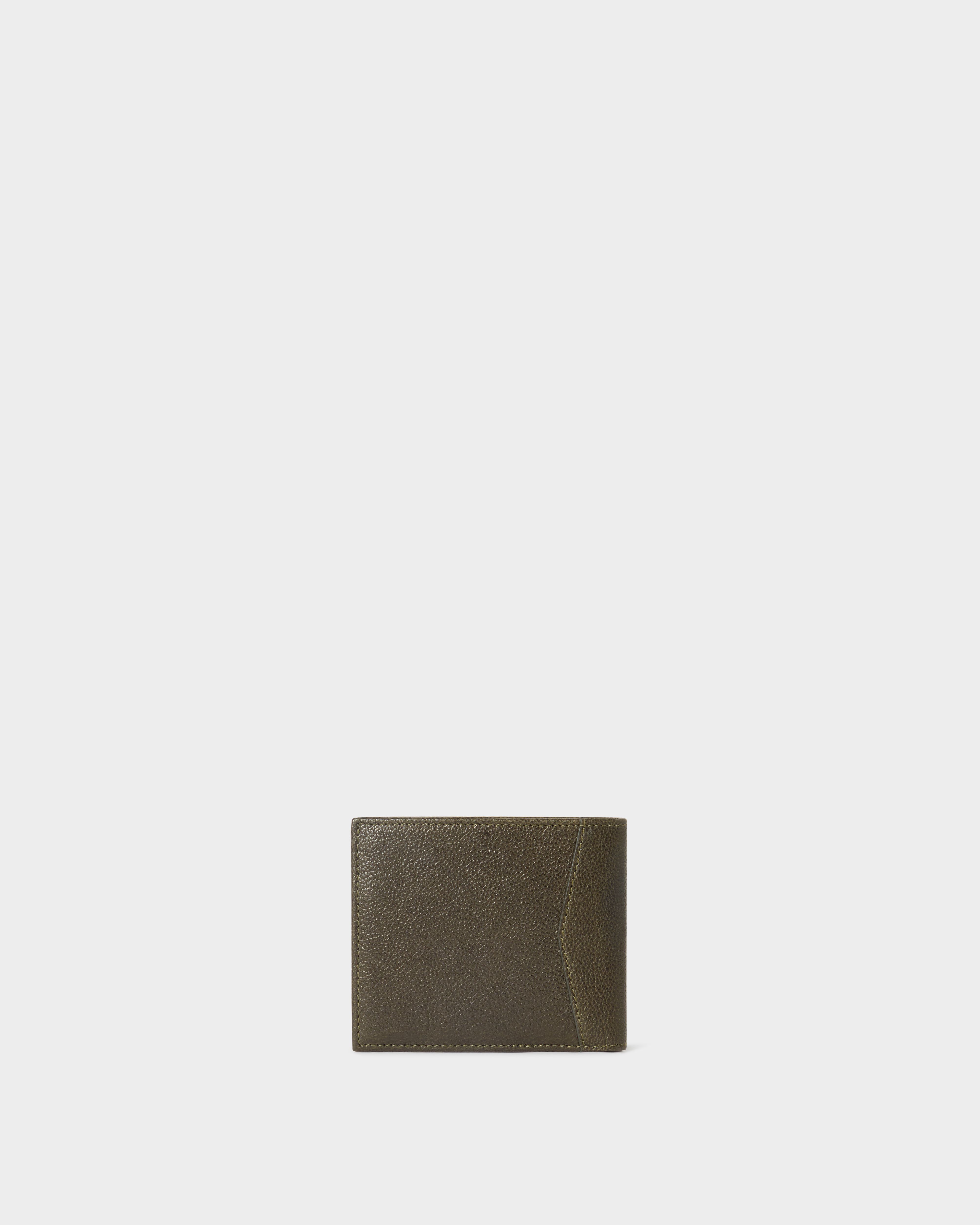 Image number 5 of The Compass Leather Coin Wallet in Dark Olive