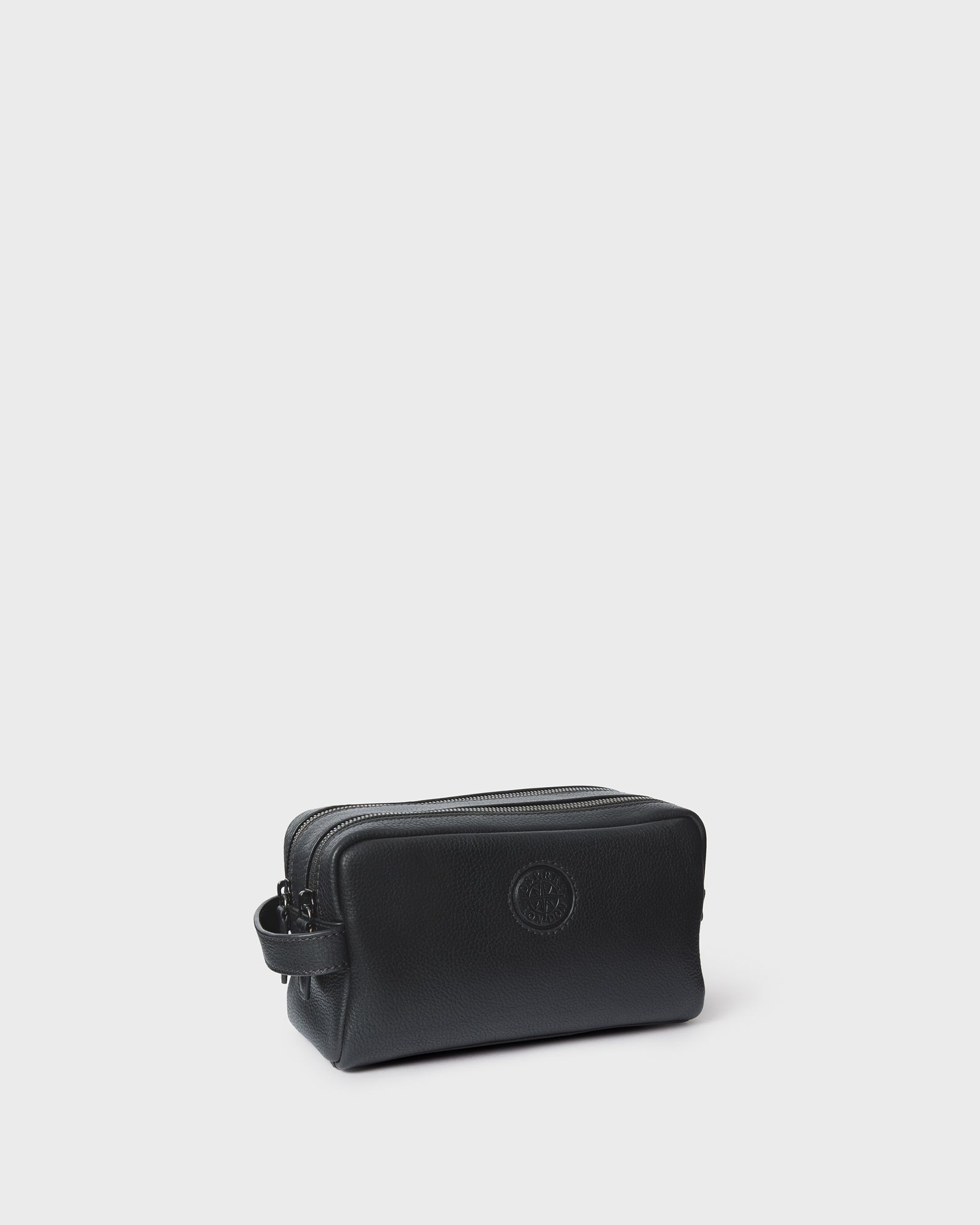 Image number 2 of The Compass Leather Washbag in Black