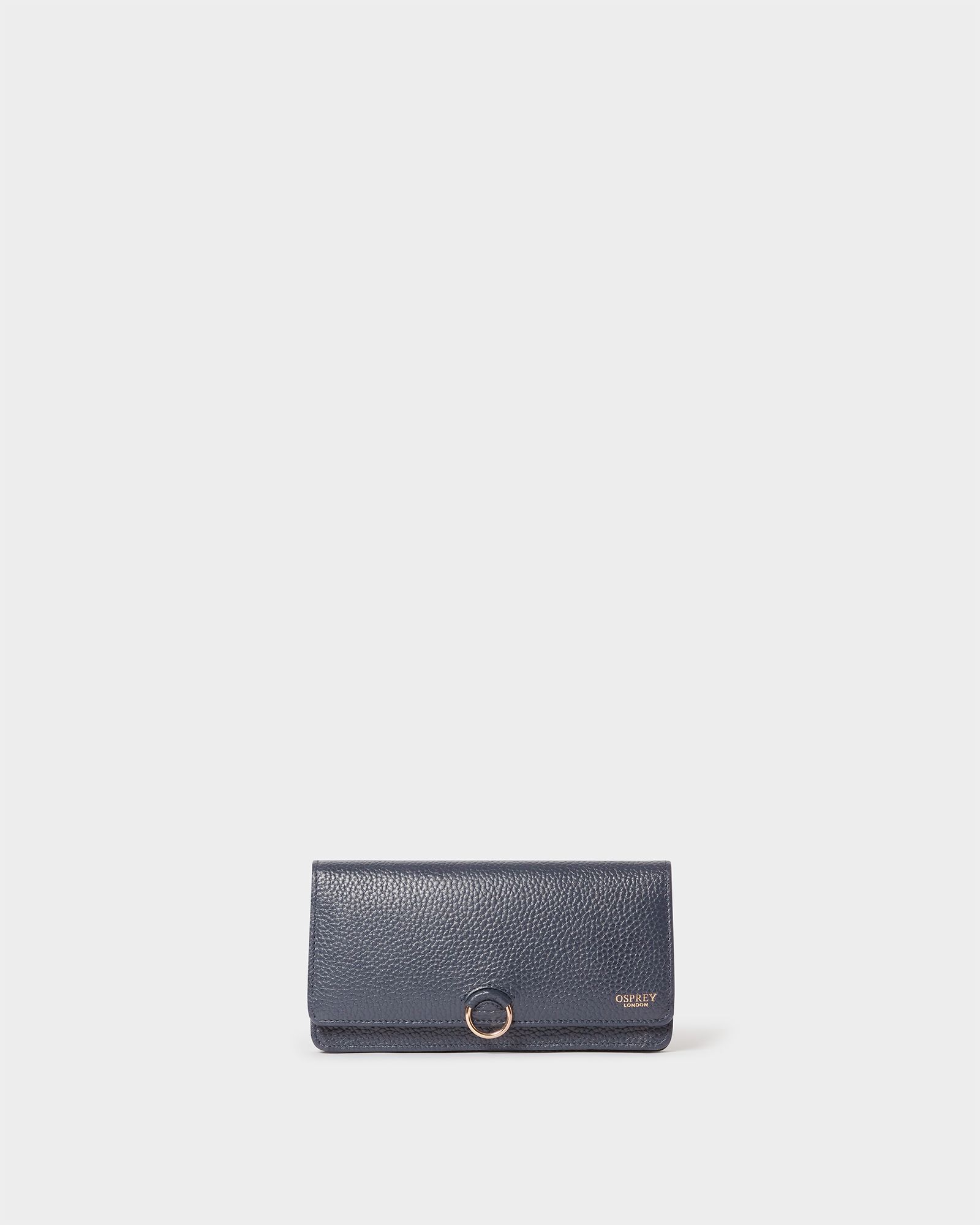 Image number 1 of The Harper Leather Matinee Purse in Navy