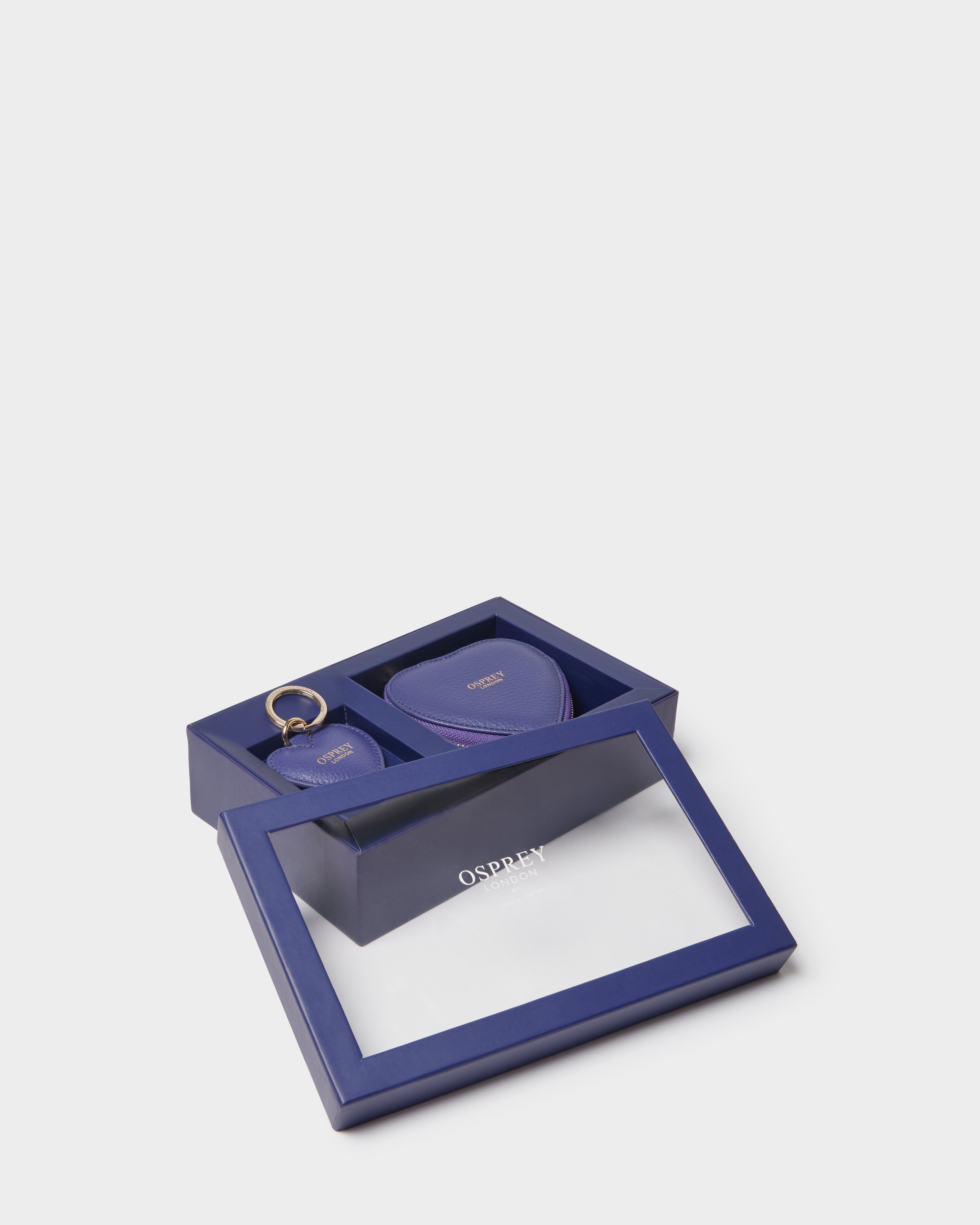 The Tilly Leather Heart Gift Set in Purple