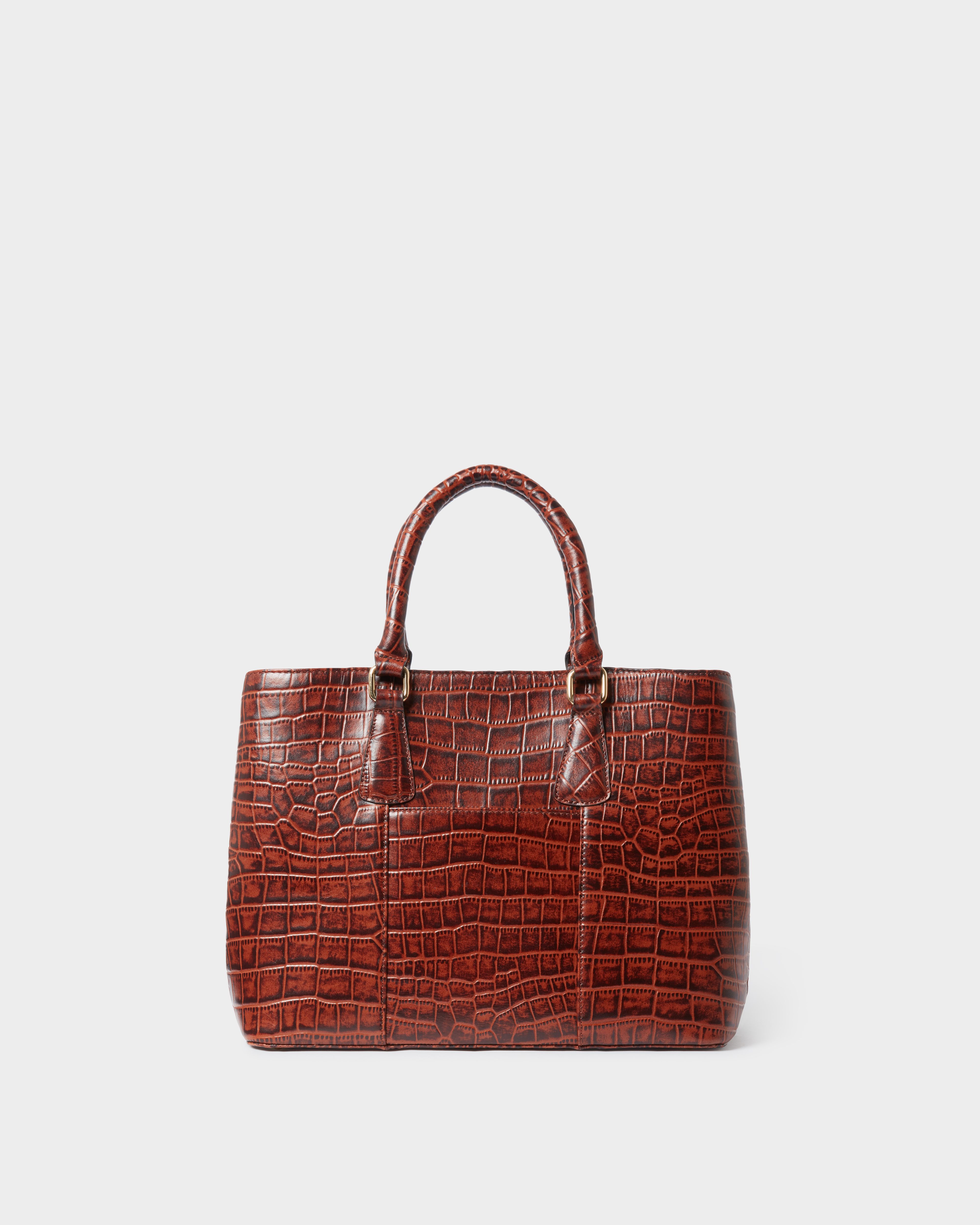 Image number 5 of The Adaline Leather Work Bag in Brandy