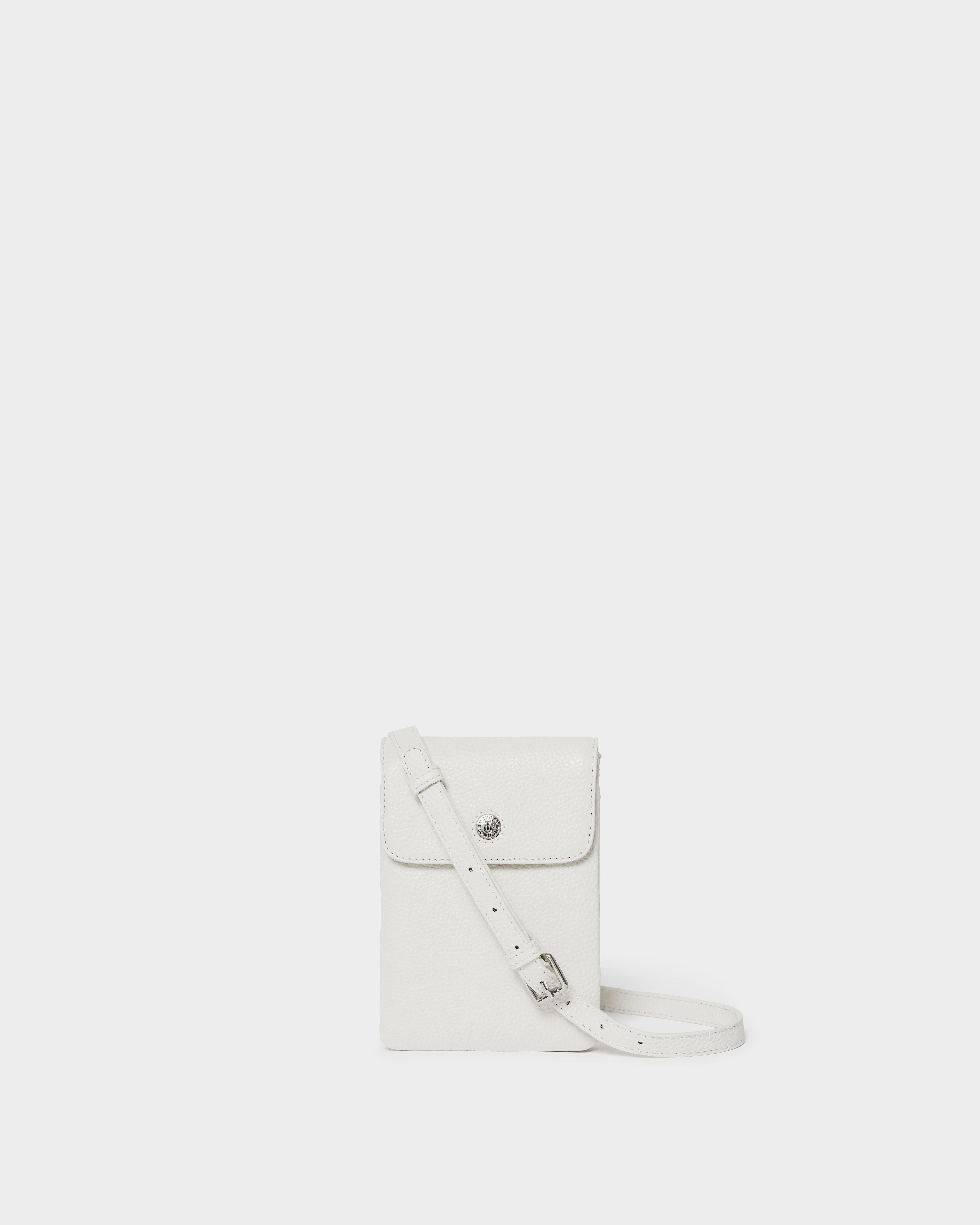 Image number 1 of The Madison Leather Phone Bag in White