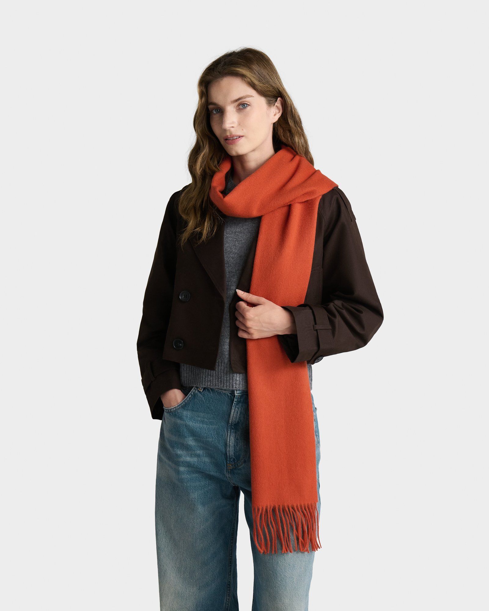 The Lumi Wool Scarf in Burnt Orange