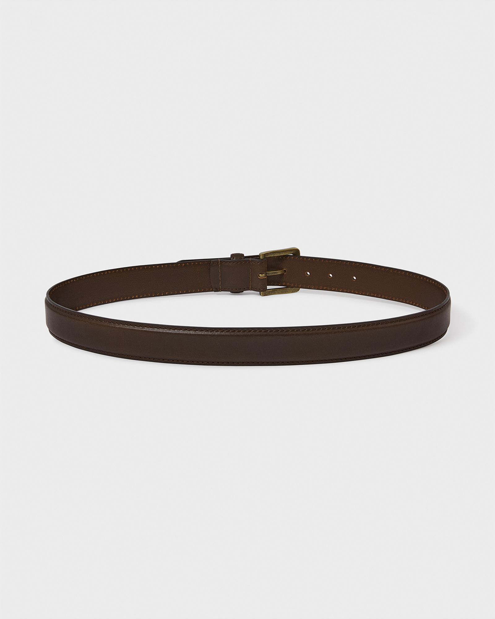 Image number 2 of The Profile Leather Belt in Chocolate