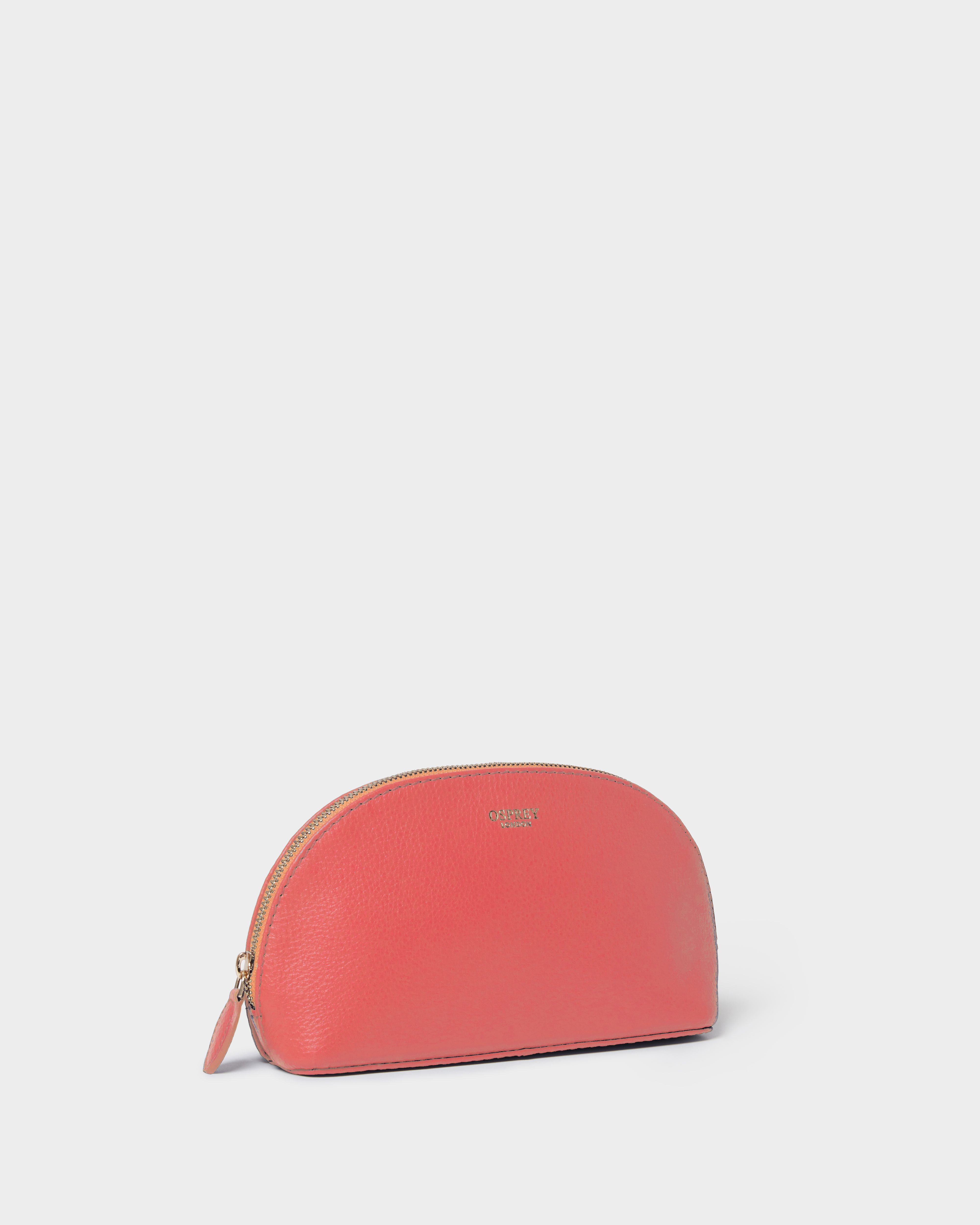 Image number 2 of The Tilly Leather Make Up Bag in Guava