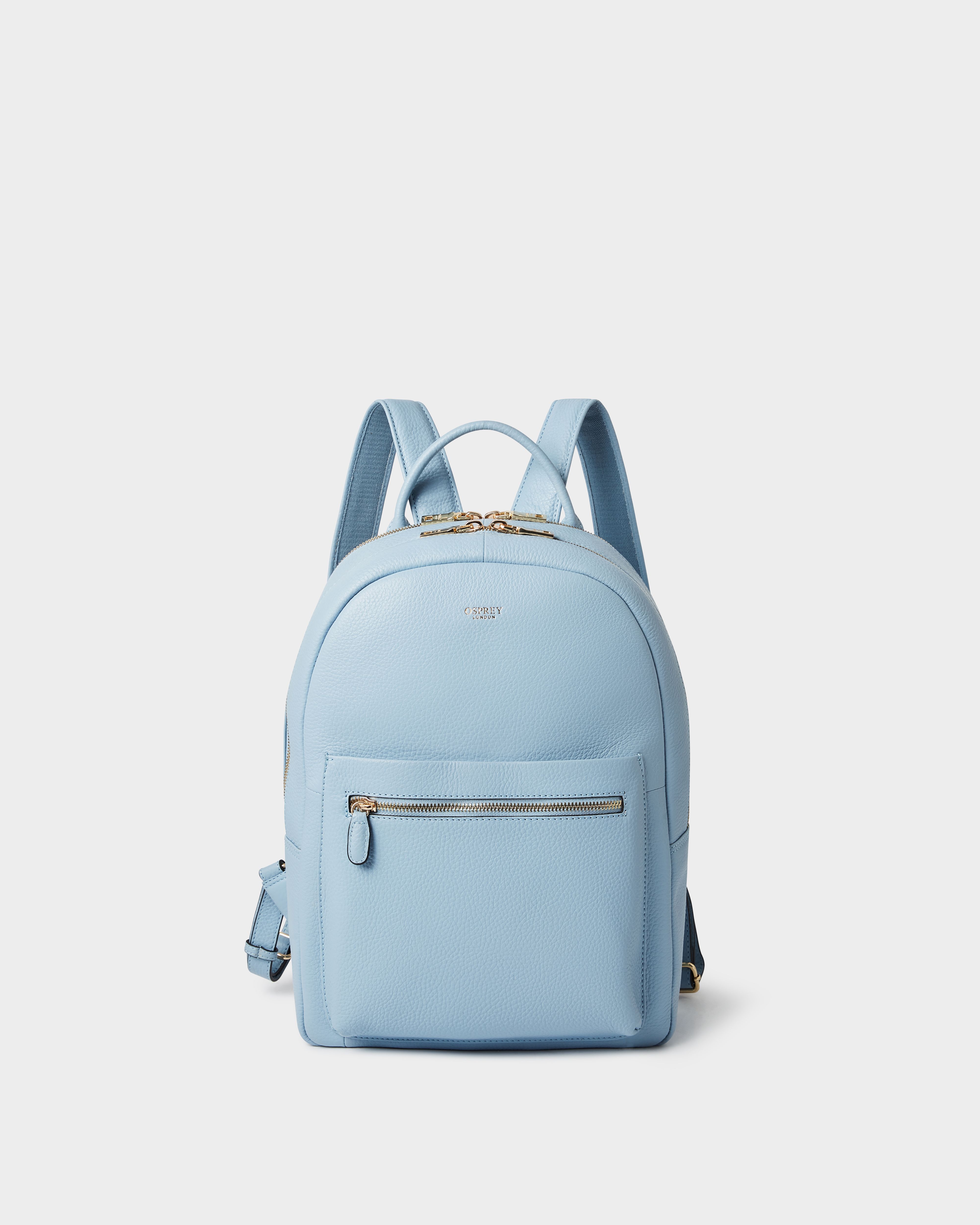Image number 1 of The Adaline Leather Backpack in Celestial Blue