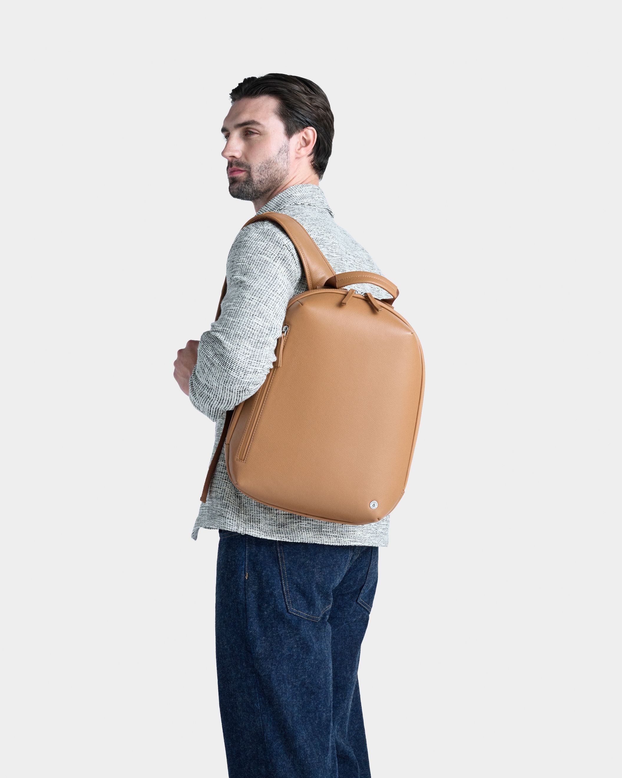 The Venture Leather Backpack in Tan