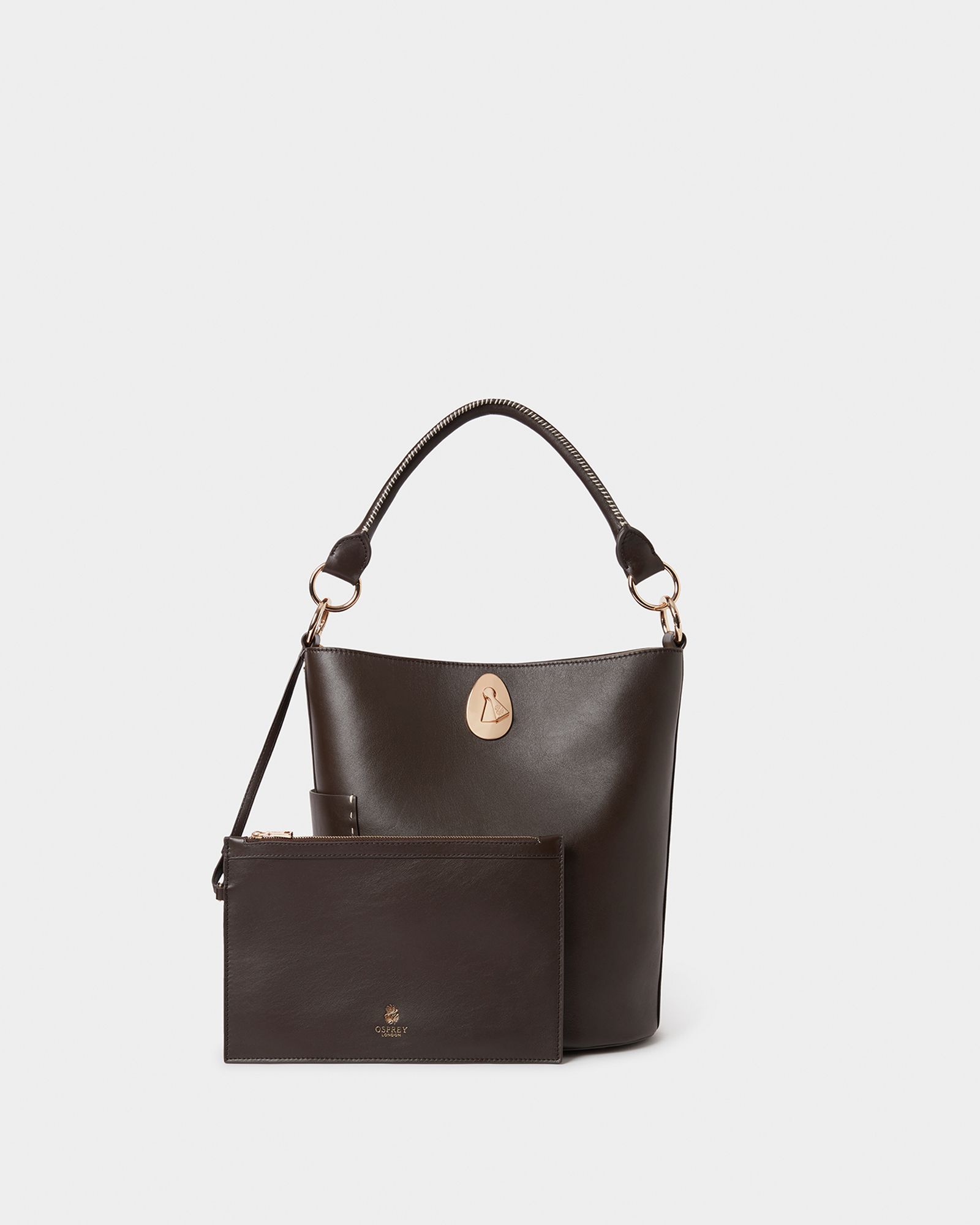 Image number 2 of The Ravello Bucket Bag in Chocolate
