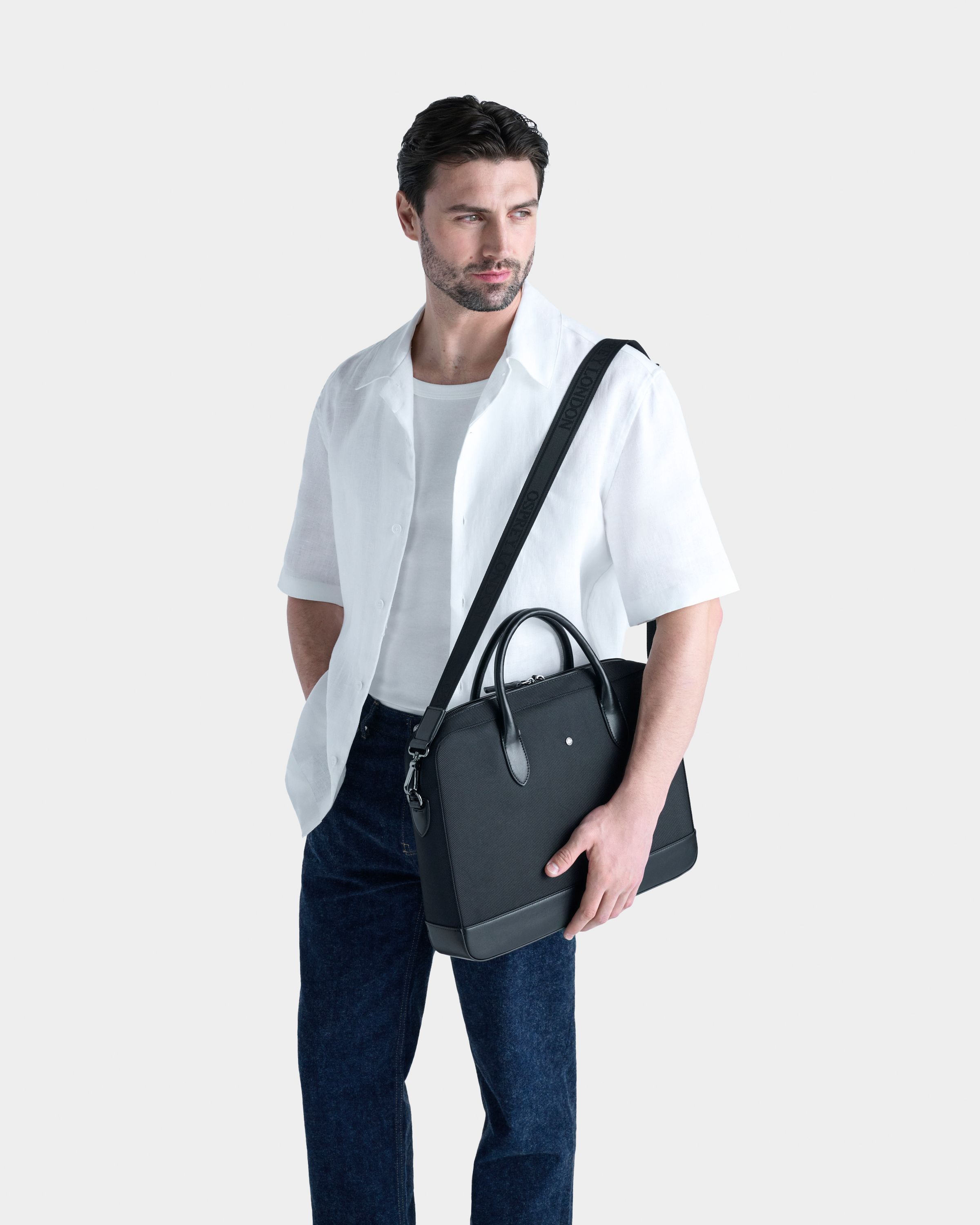 The Ballistic Nylon Laptop Bag in Black
