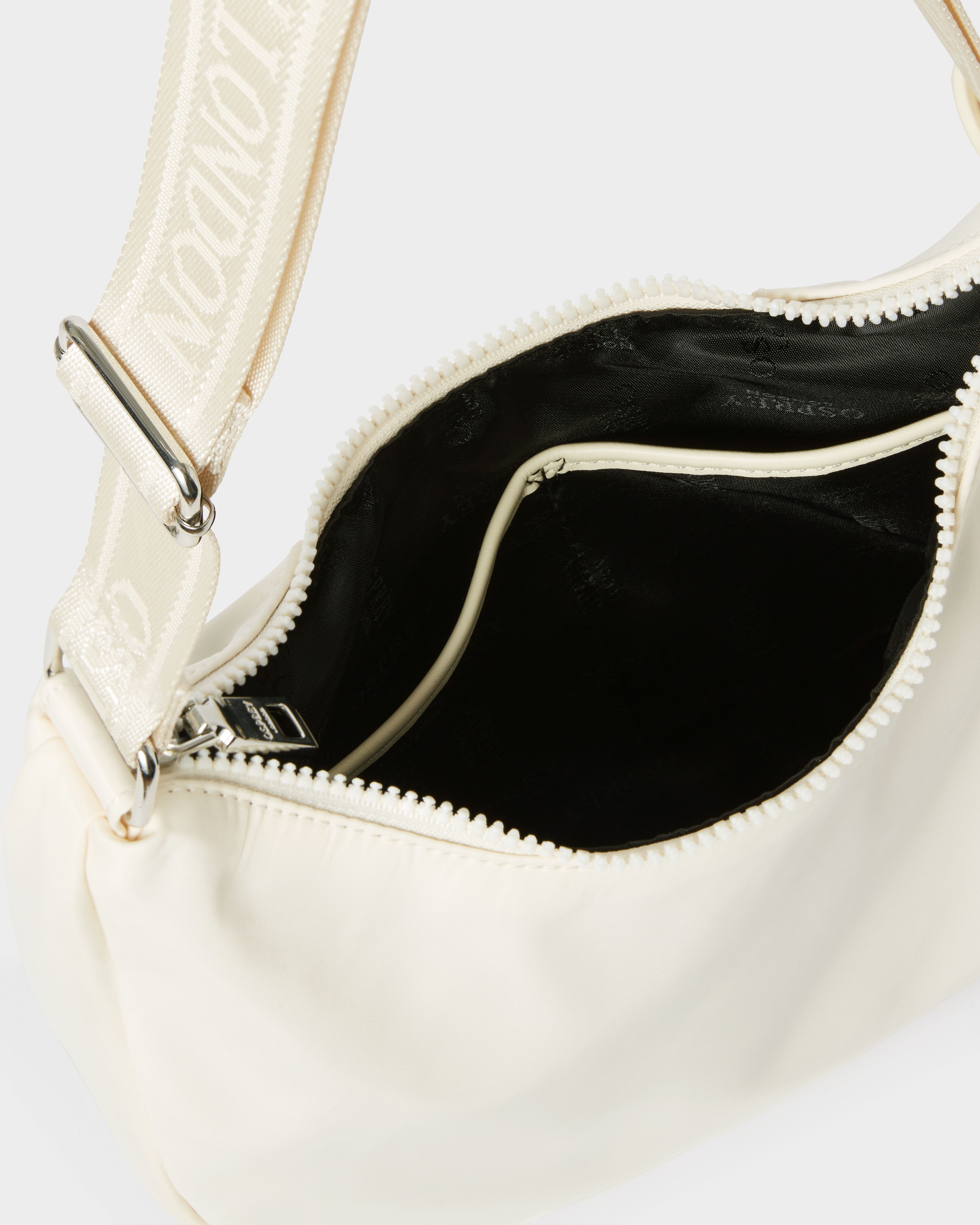 Image number 3 of The Fusion Nylon Small Crescent Bag in Cream
