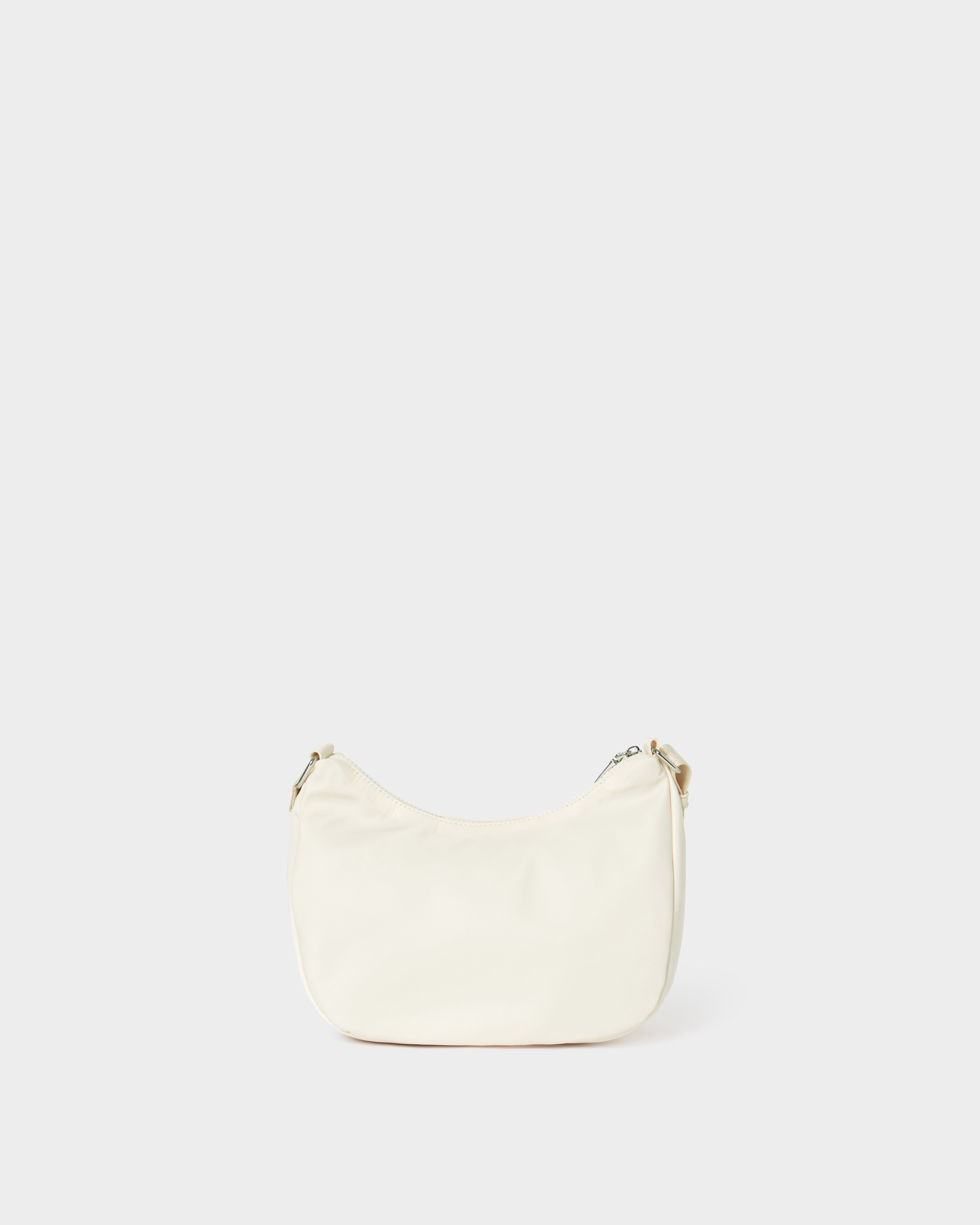 Image number 4 of The Fusion Nylon Small Crescent Bag in Cream