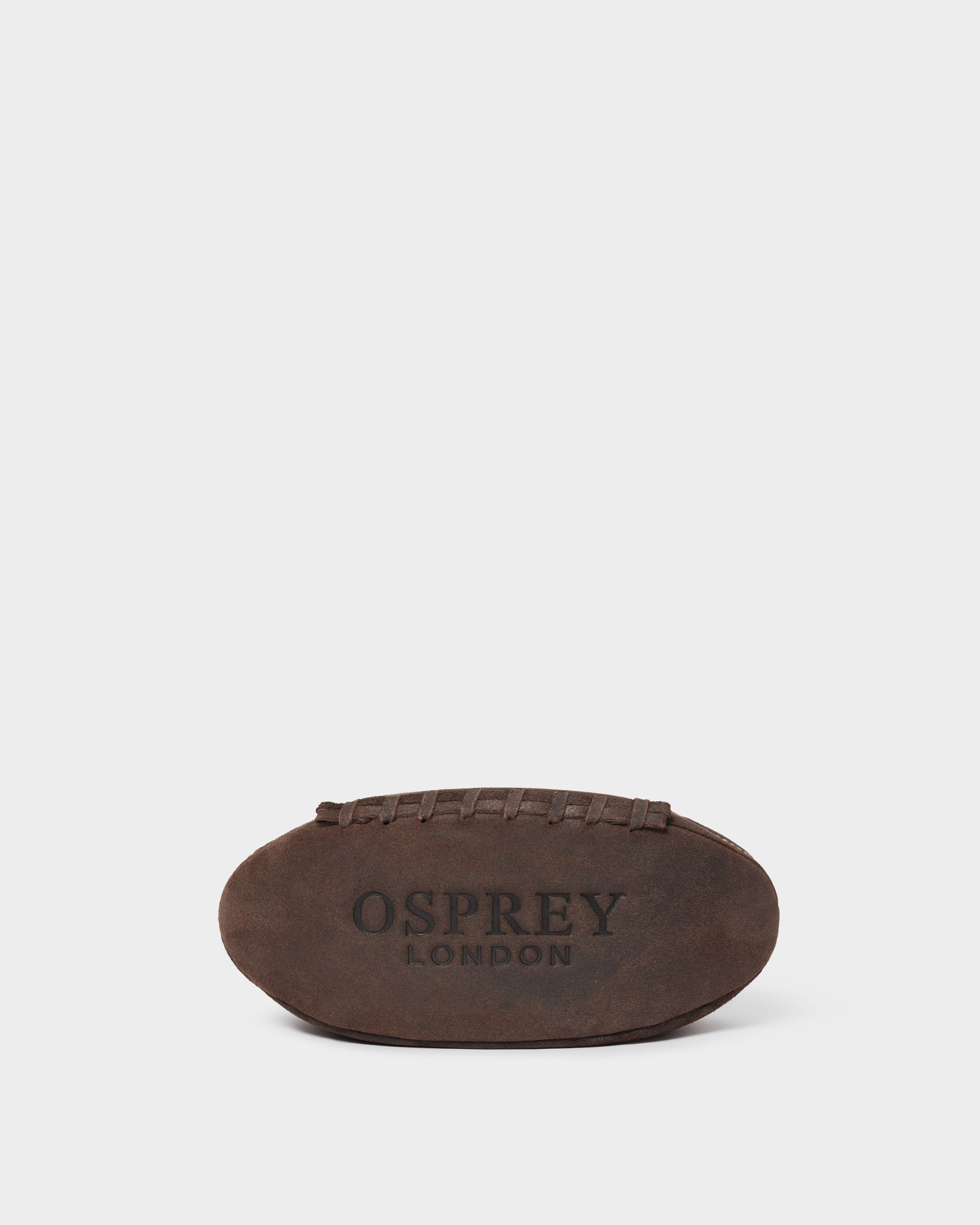 The Jenson Rugger Leather Washbag in Chocolate