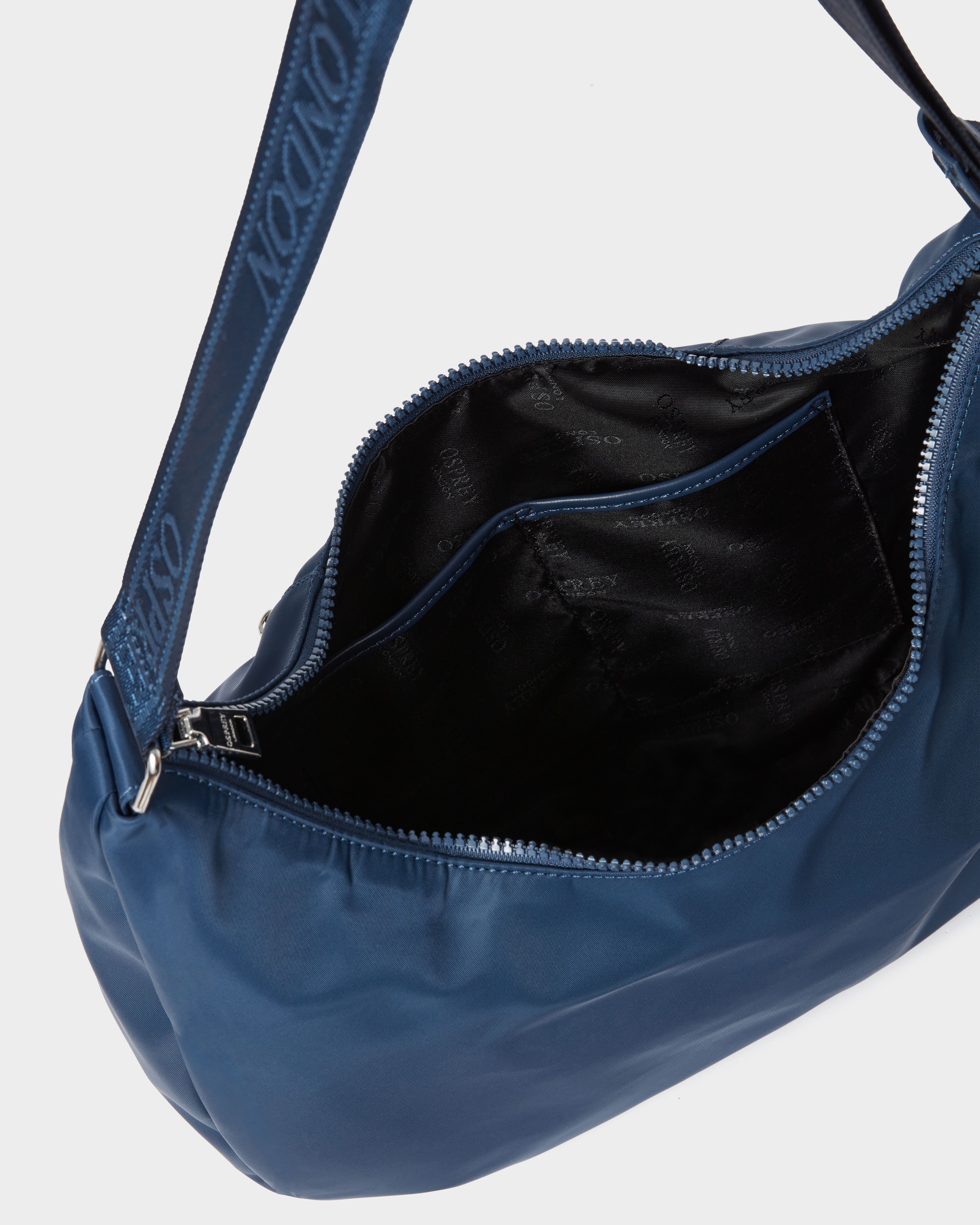 Image number 3 of The Fusion Nylon Medium Crescent Bag in Navy