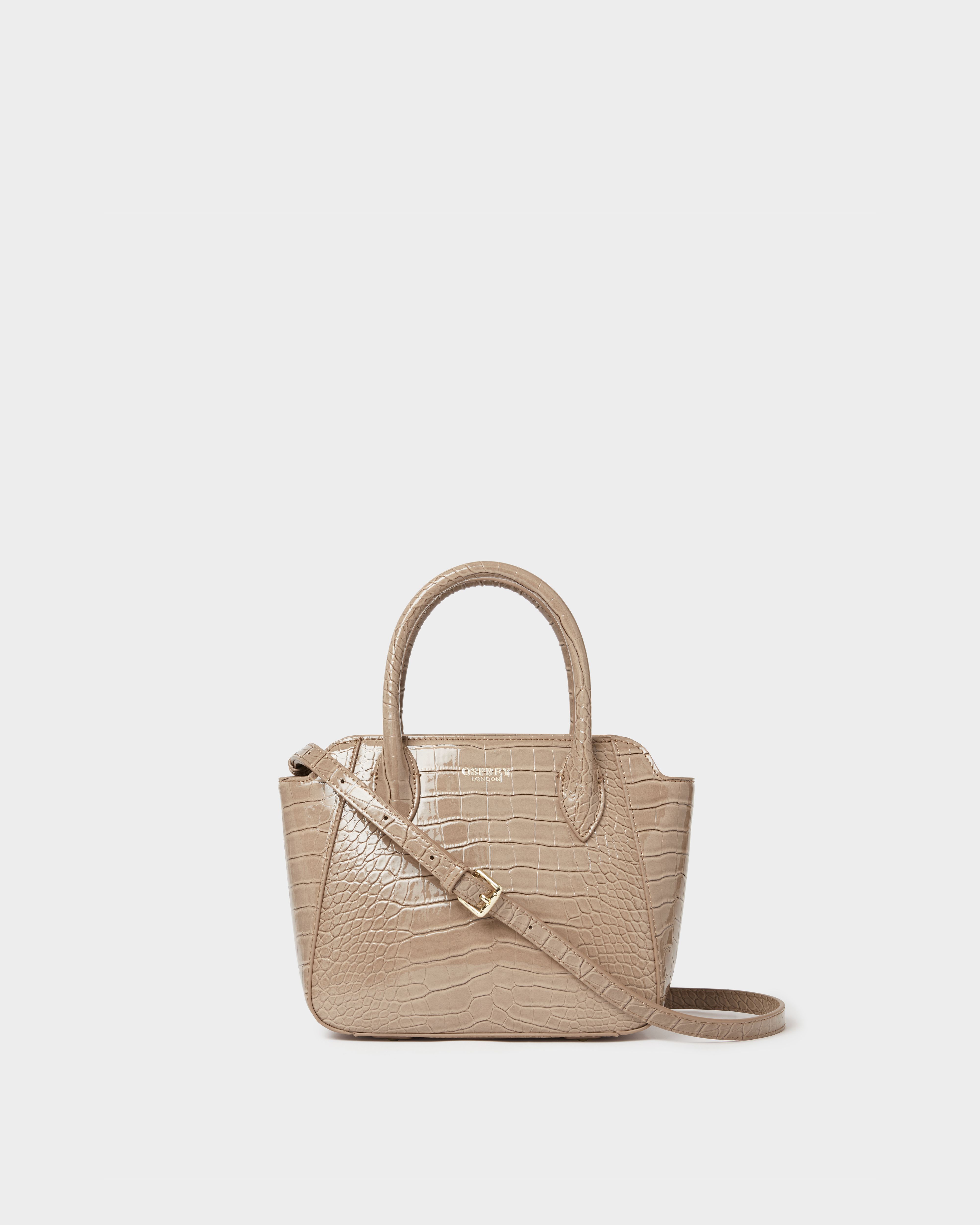 The Fulham Mini Grab Faux Leather in Taupe