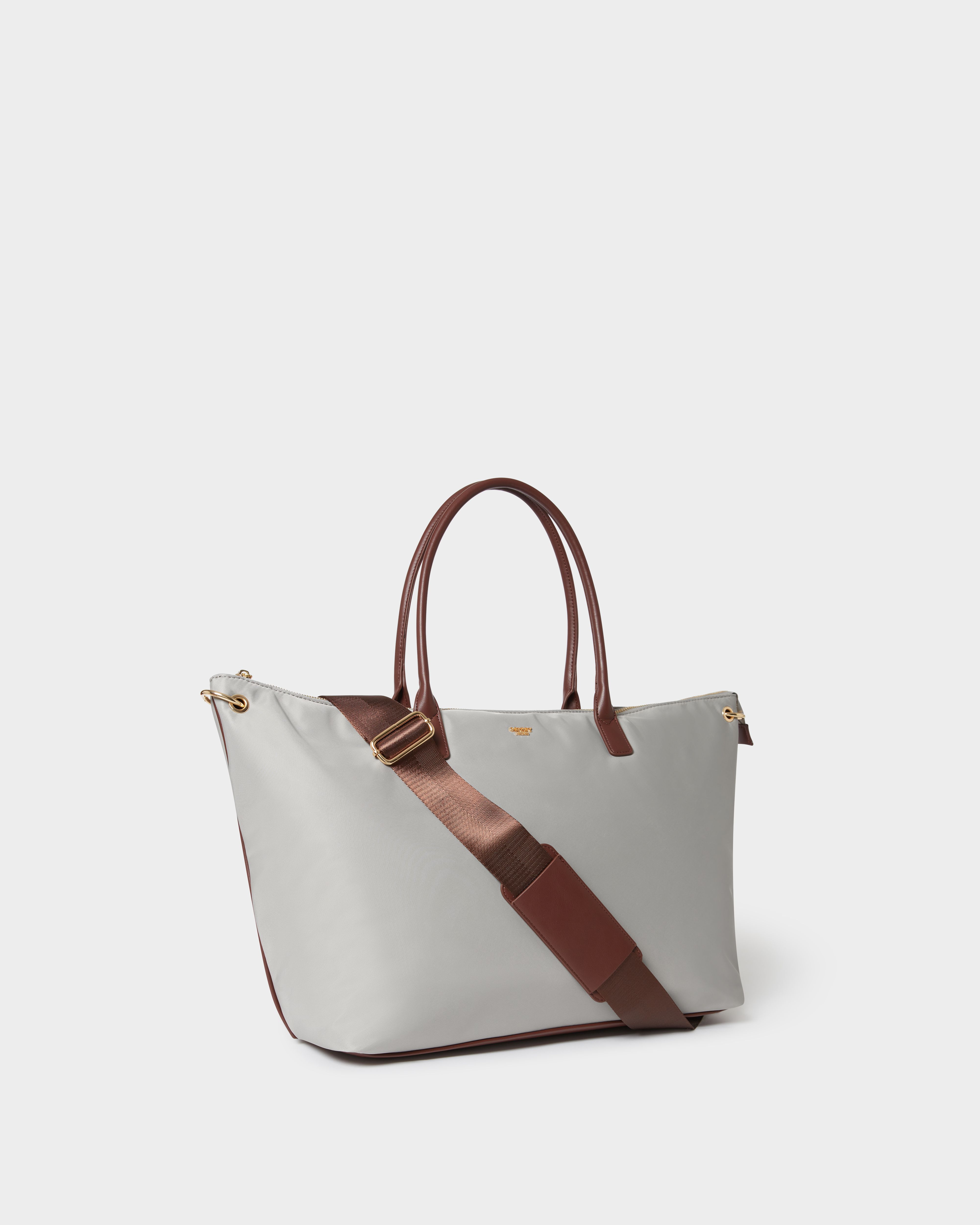 The Voyage Nylon Weekender in Silver Grey