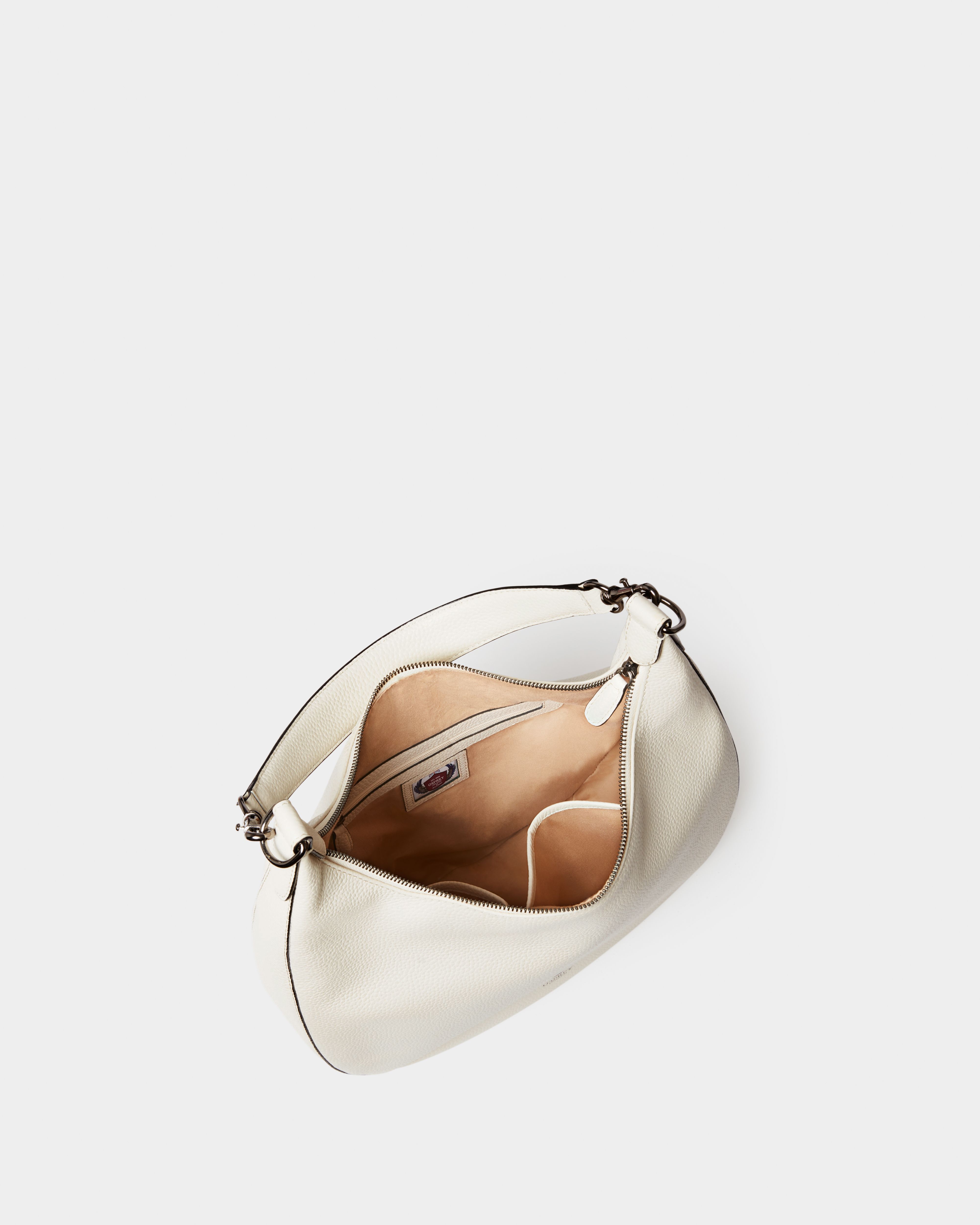 Image number 3 of The Aspen Leather Crescent Bag in Ivory