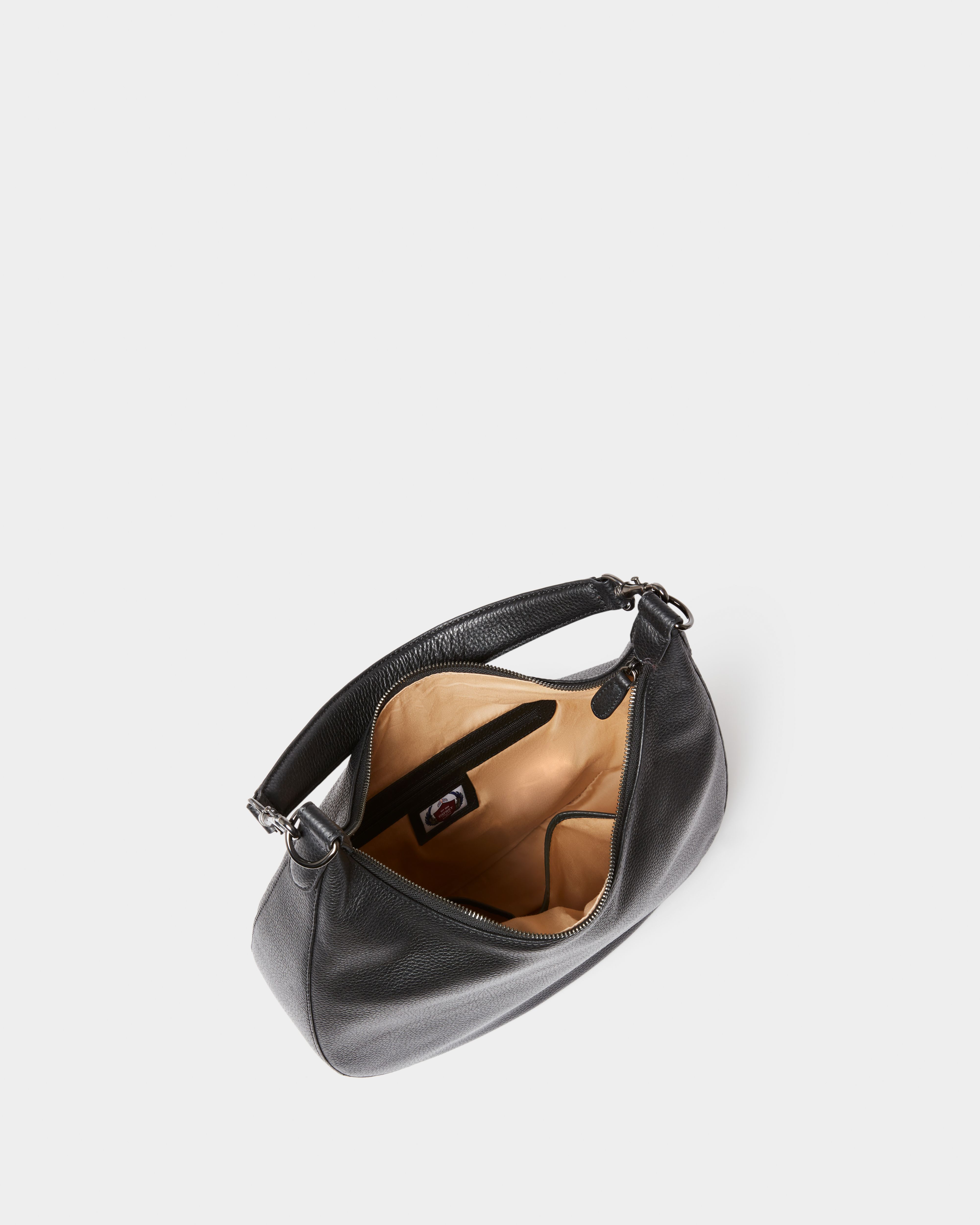 Image number 3 of The Aspen Leather Crescent Bag in Black