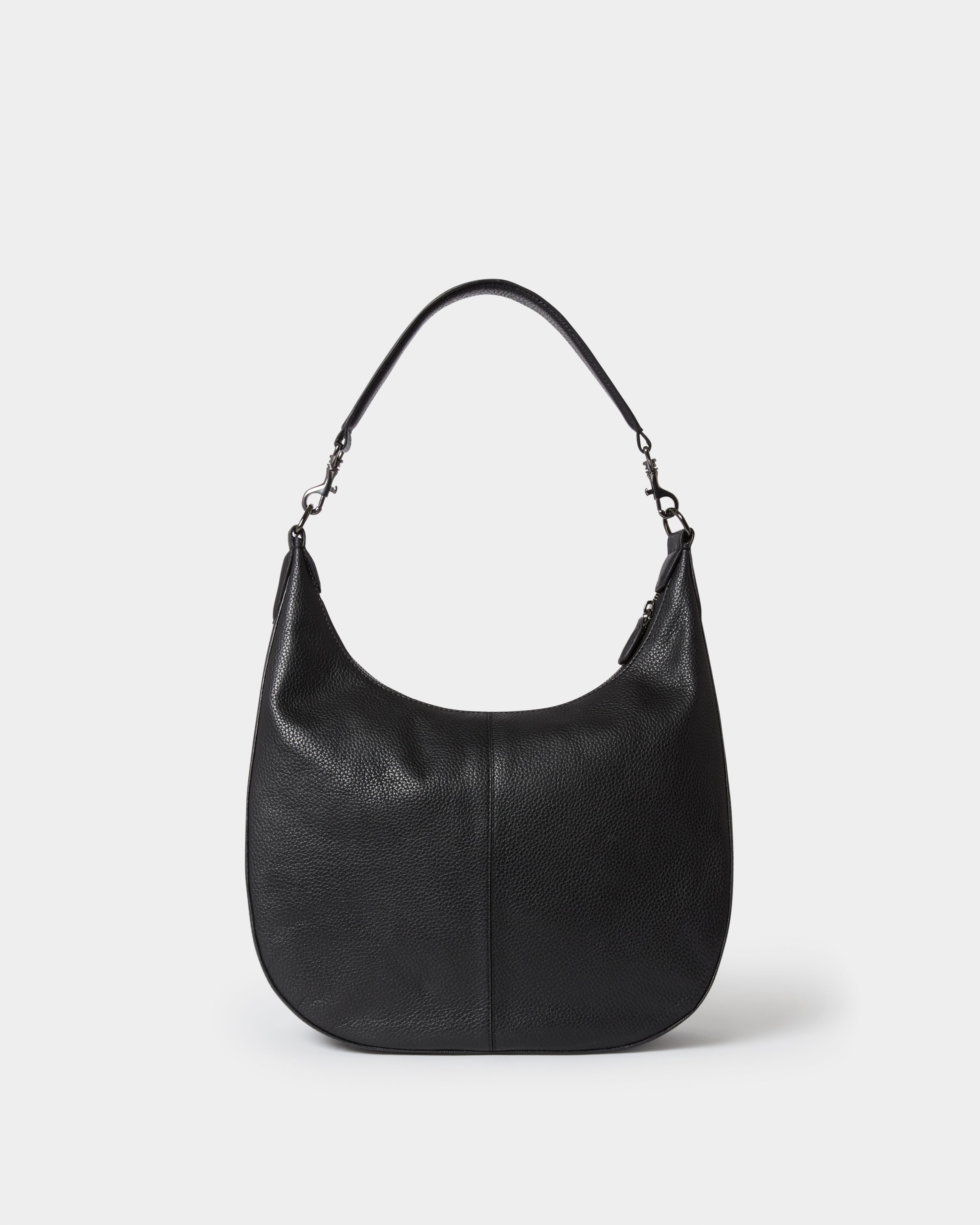 Image number 4 of The Aspen Leather Crescent Bag in Black