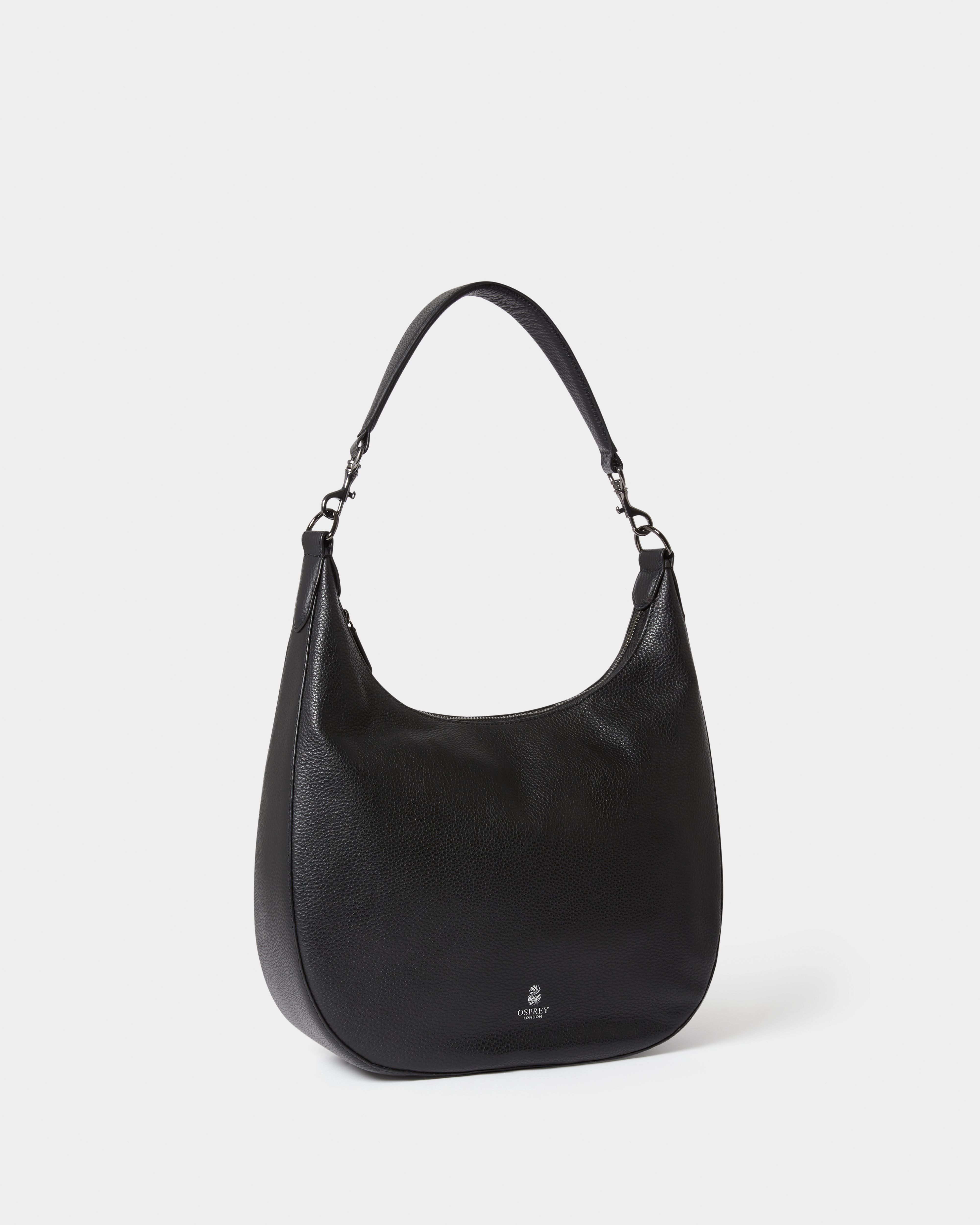 Image number 2 of The Aspen Leather Crescent Bag in Black