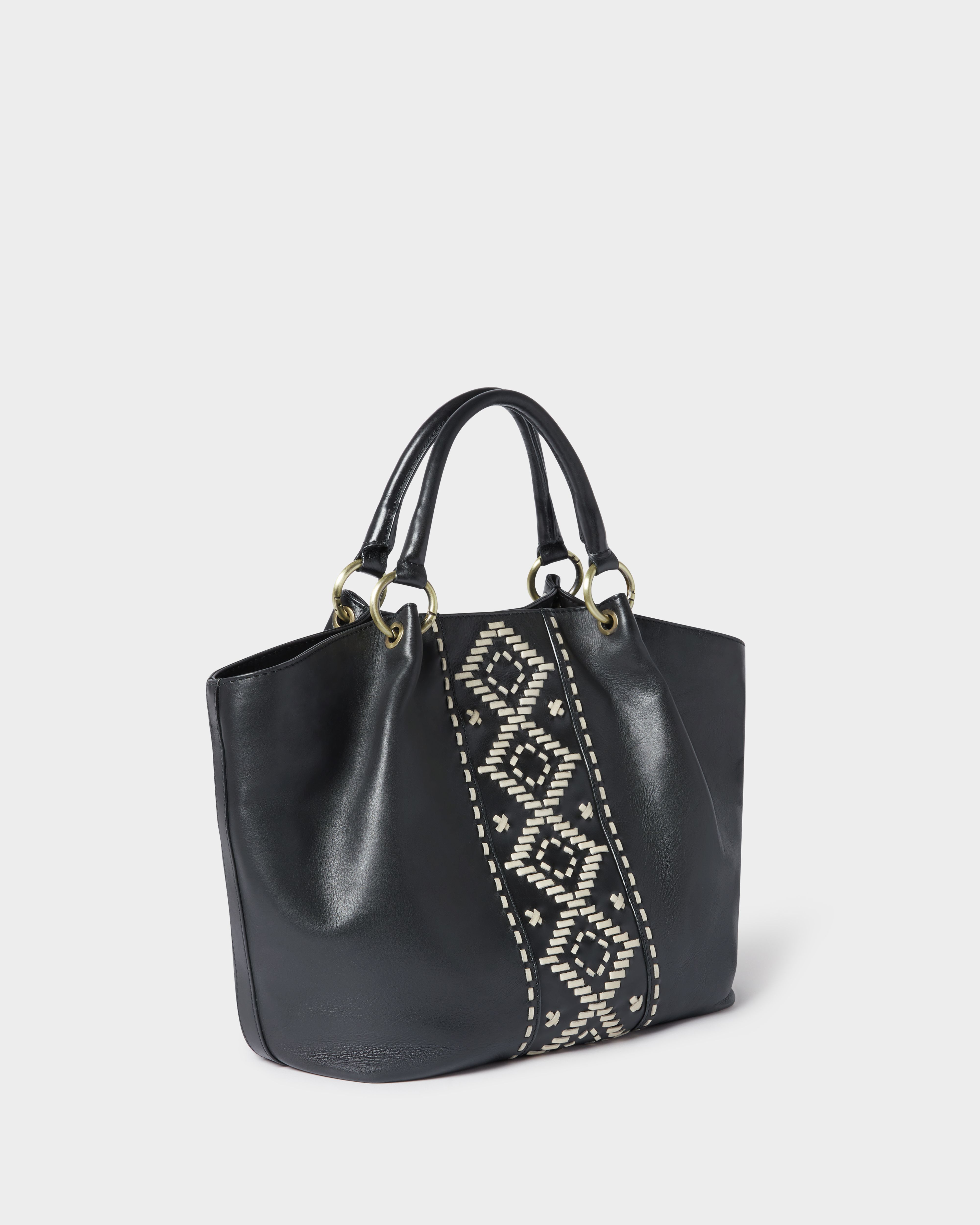 Image number 5 of The Dakota Leather Tote in Black