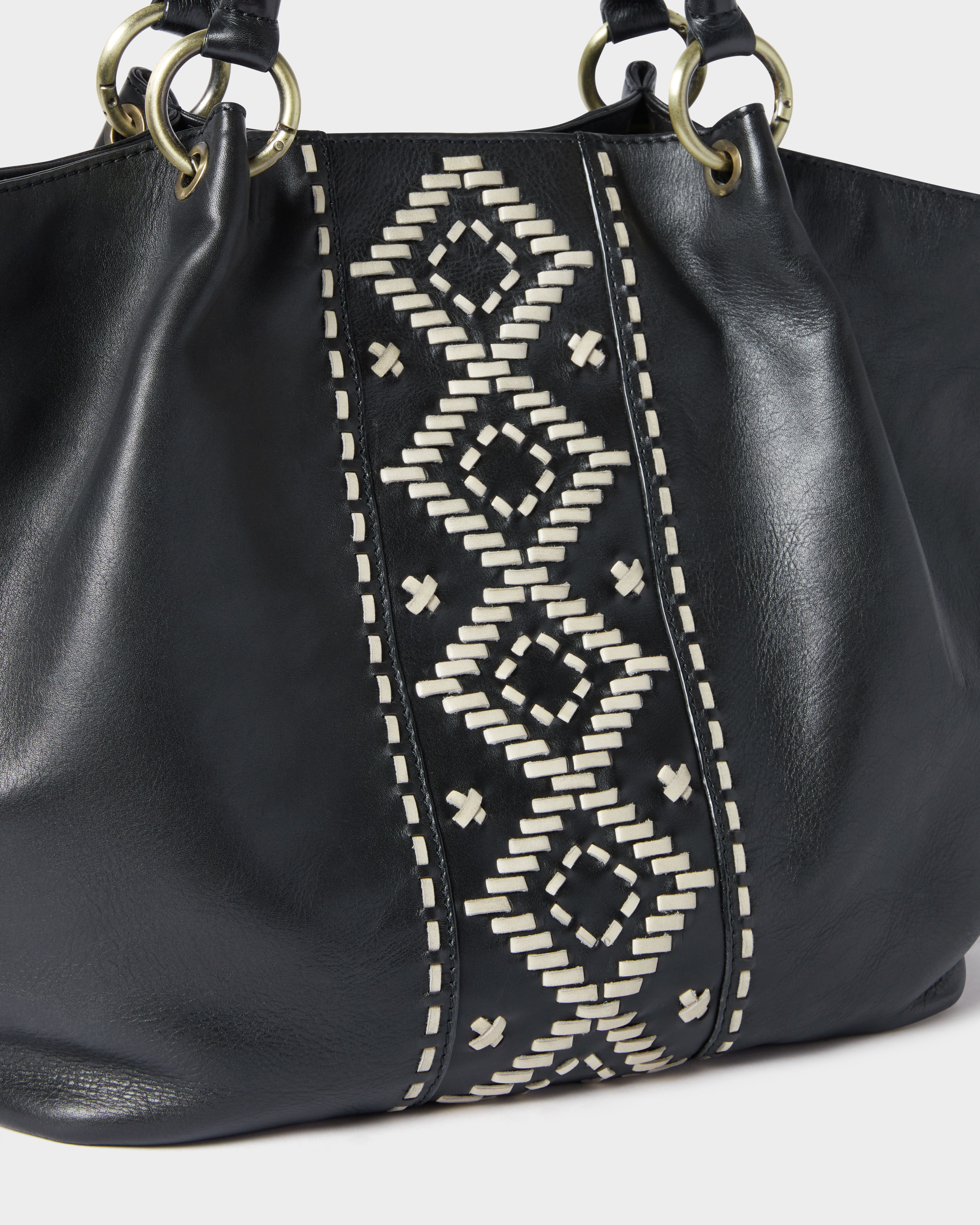 Image number 7 of The Dakota Leather Tote in Black
