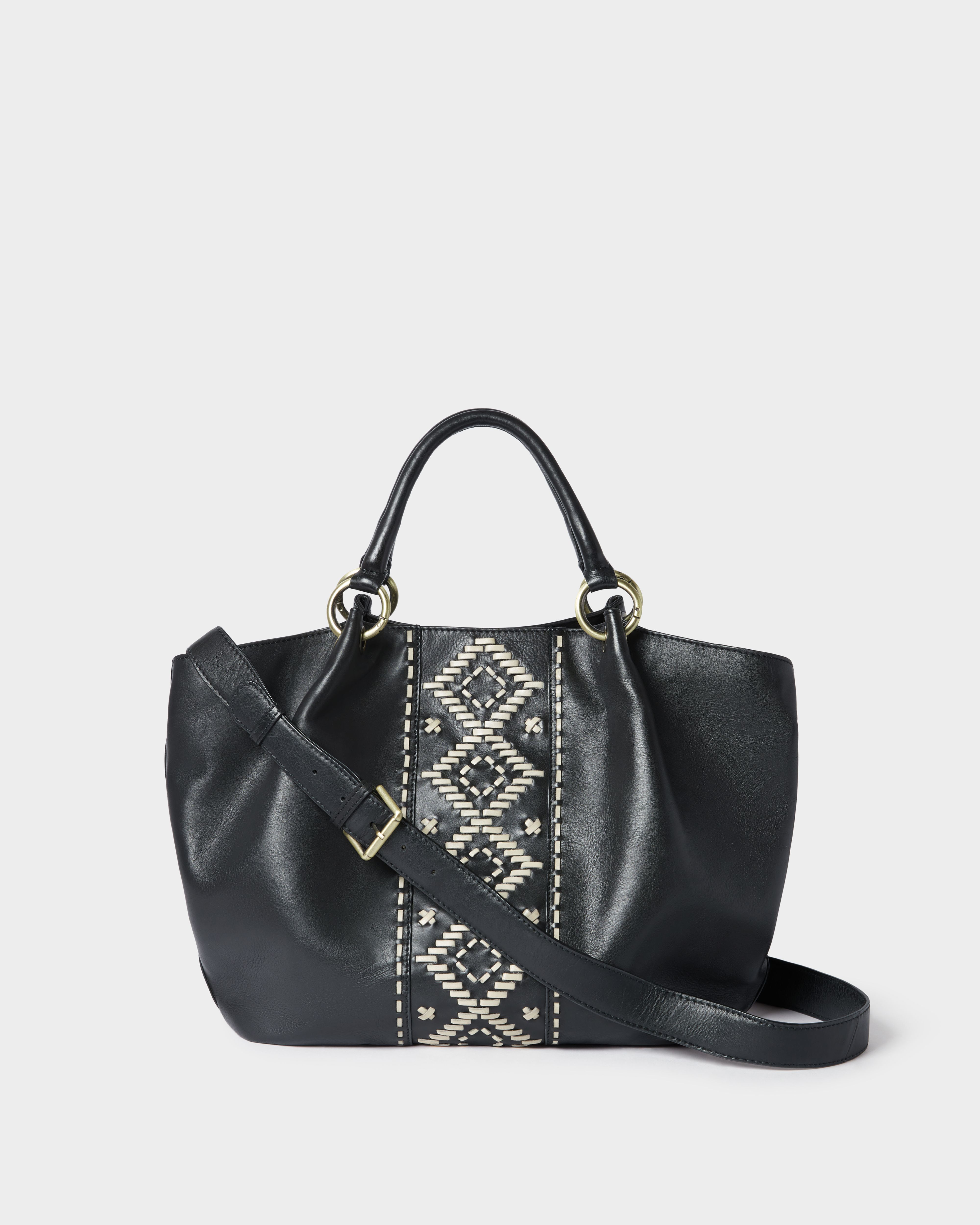 Image number 4 of The Dakota Leather Tote in Black