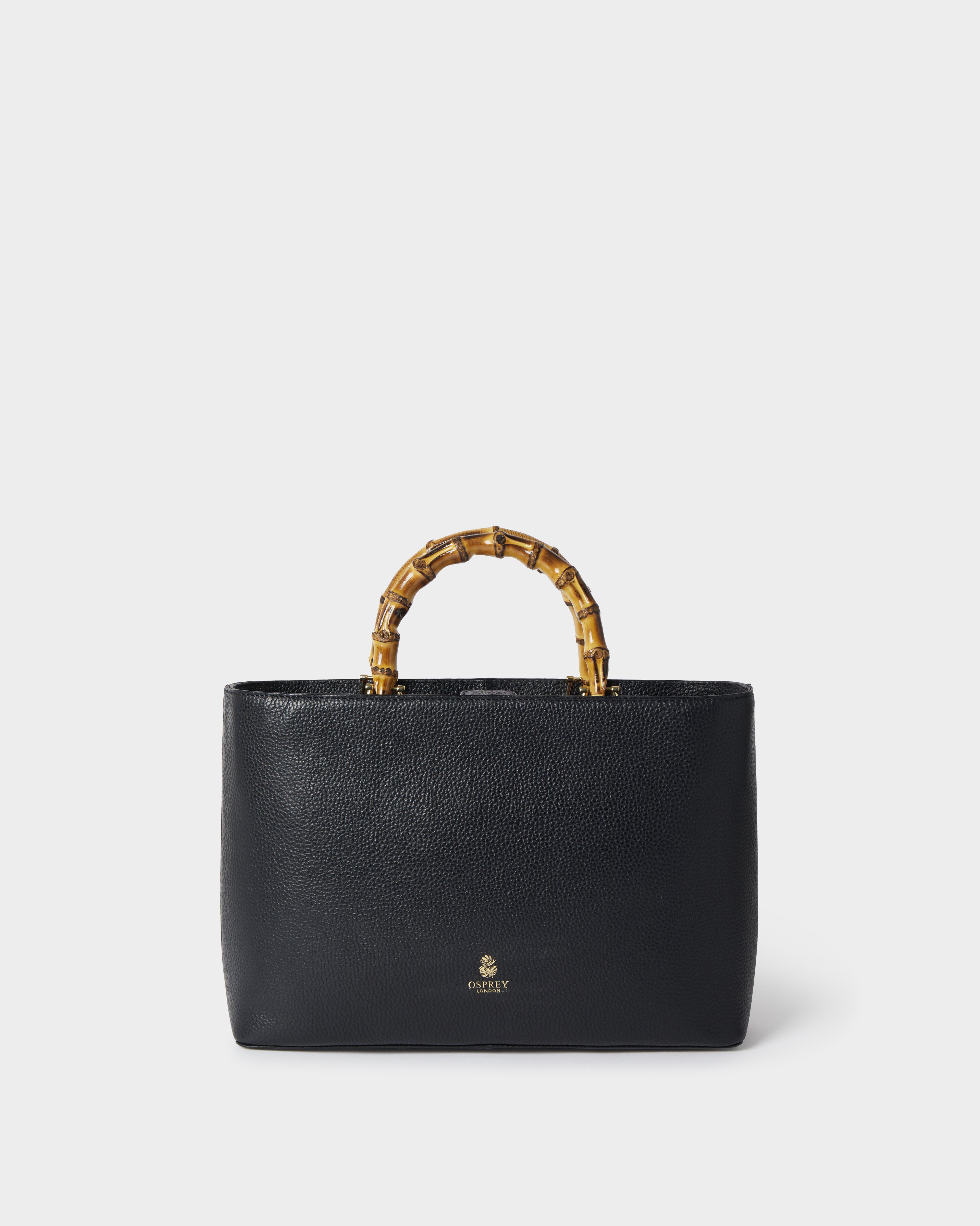 The Medium Clio Leather Grab in Black