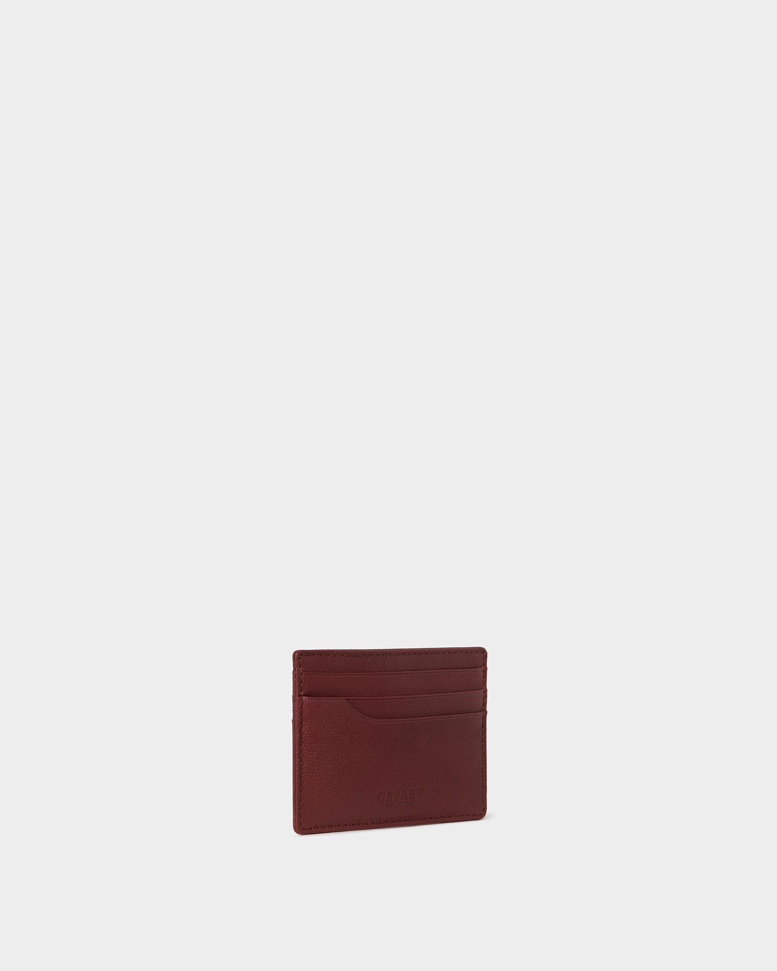 Image number 3 of The Arlington Leather Card Holder in Bordeaux