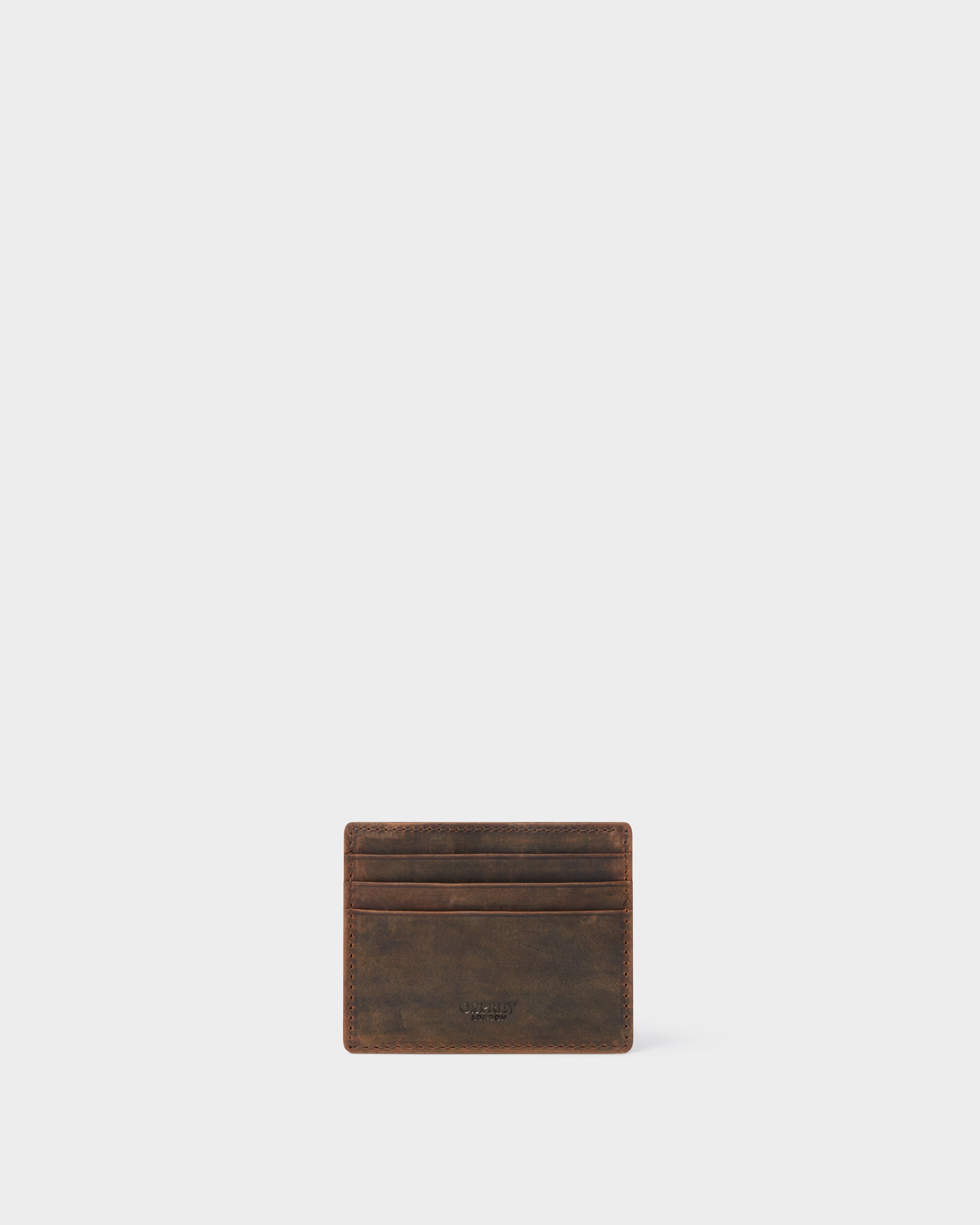 The Arlington Leather Card Holder in Chocolate