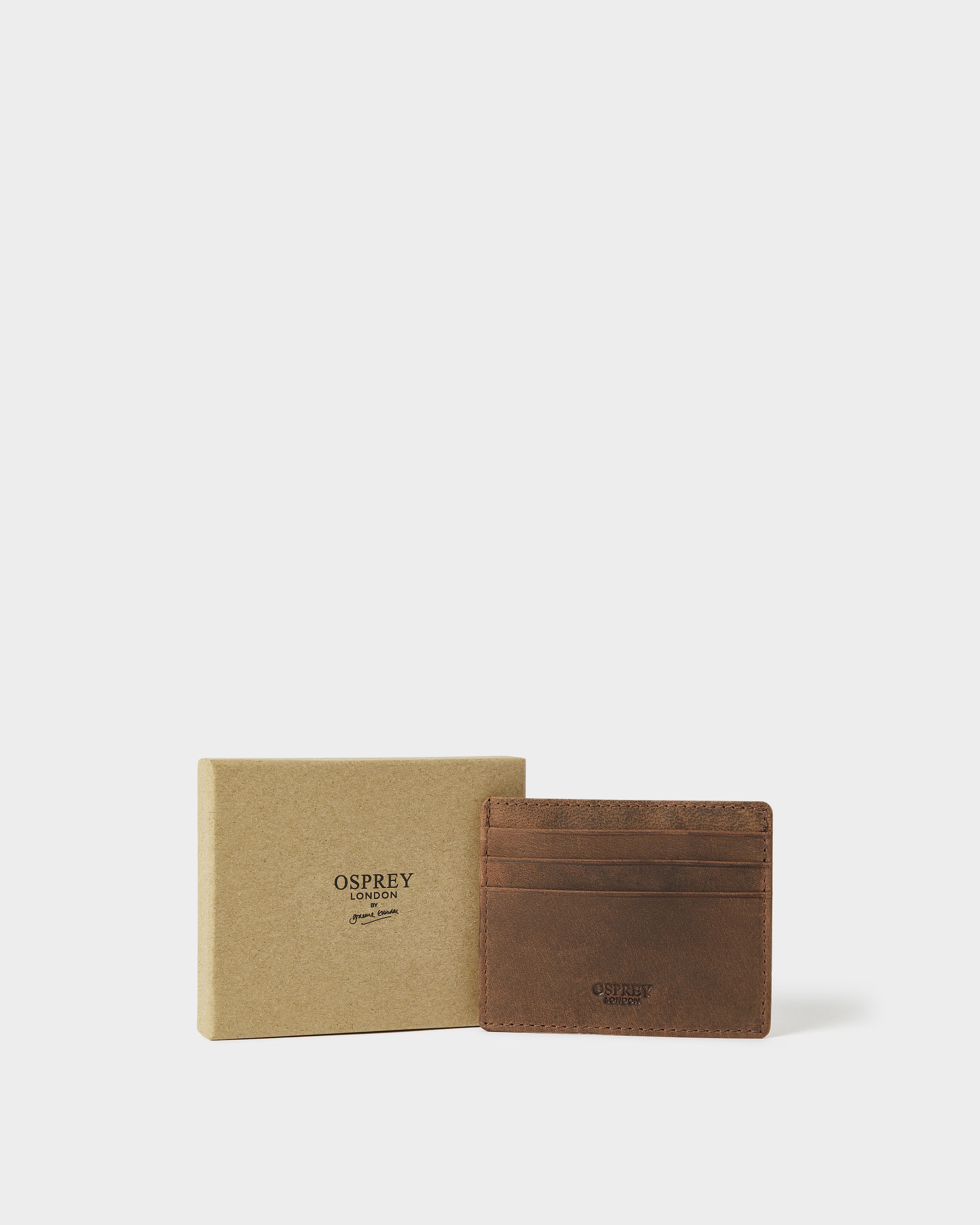 The Arlington Leather Card Holder in Bordeaux