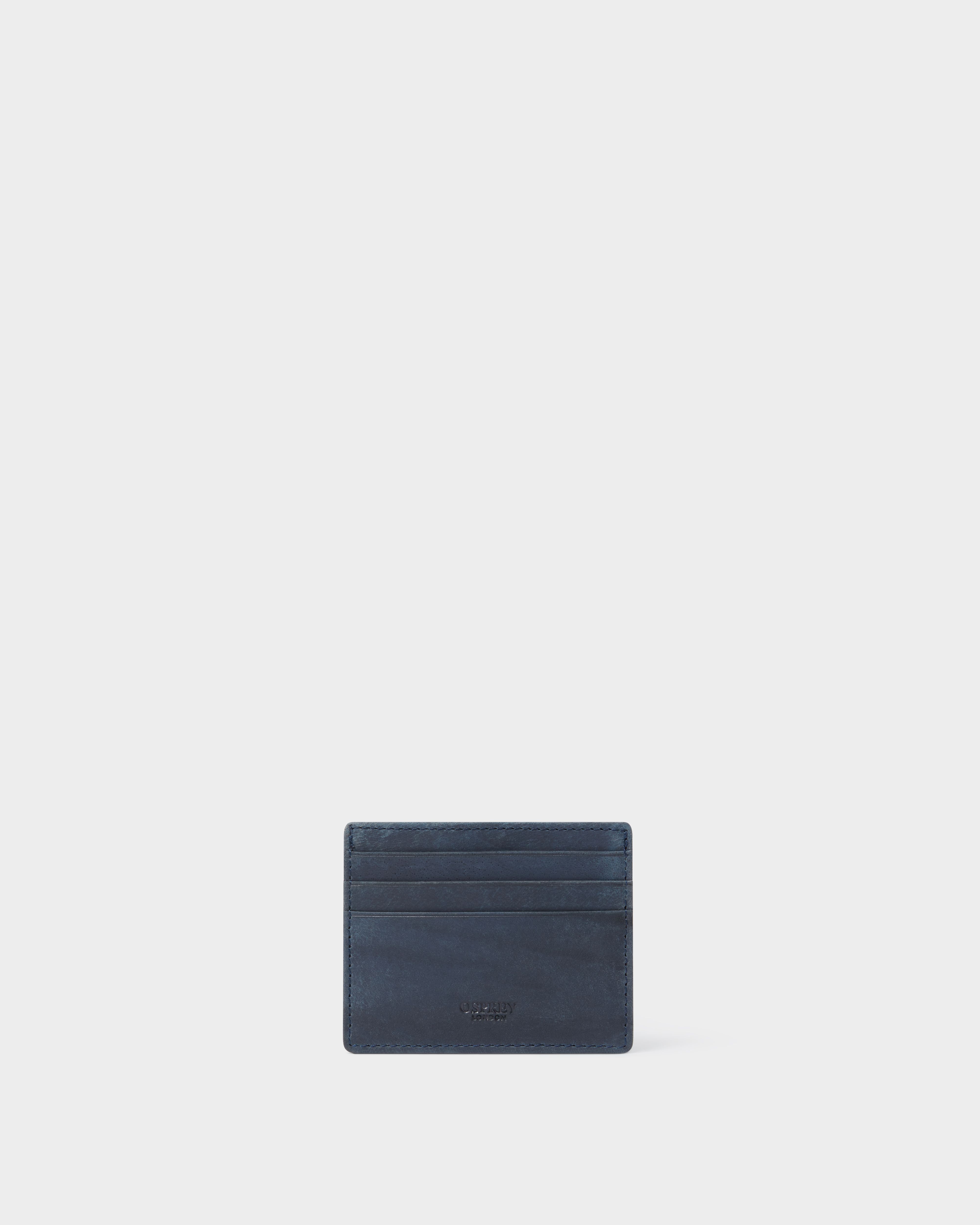 The Arlington Leather Card Holder in Navy
