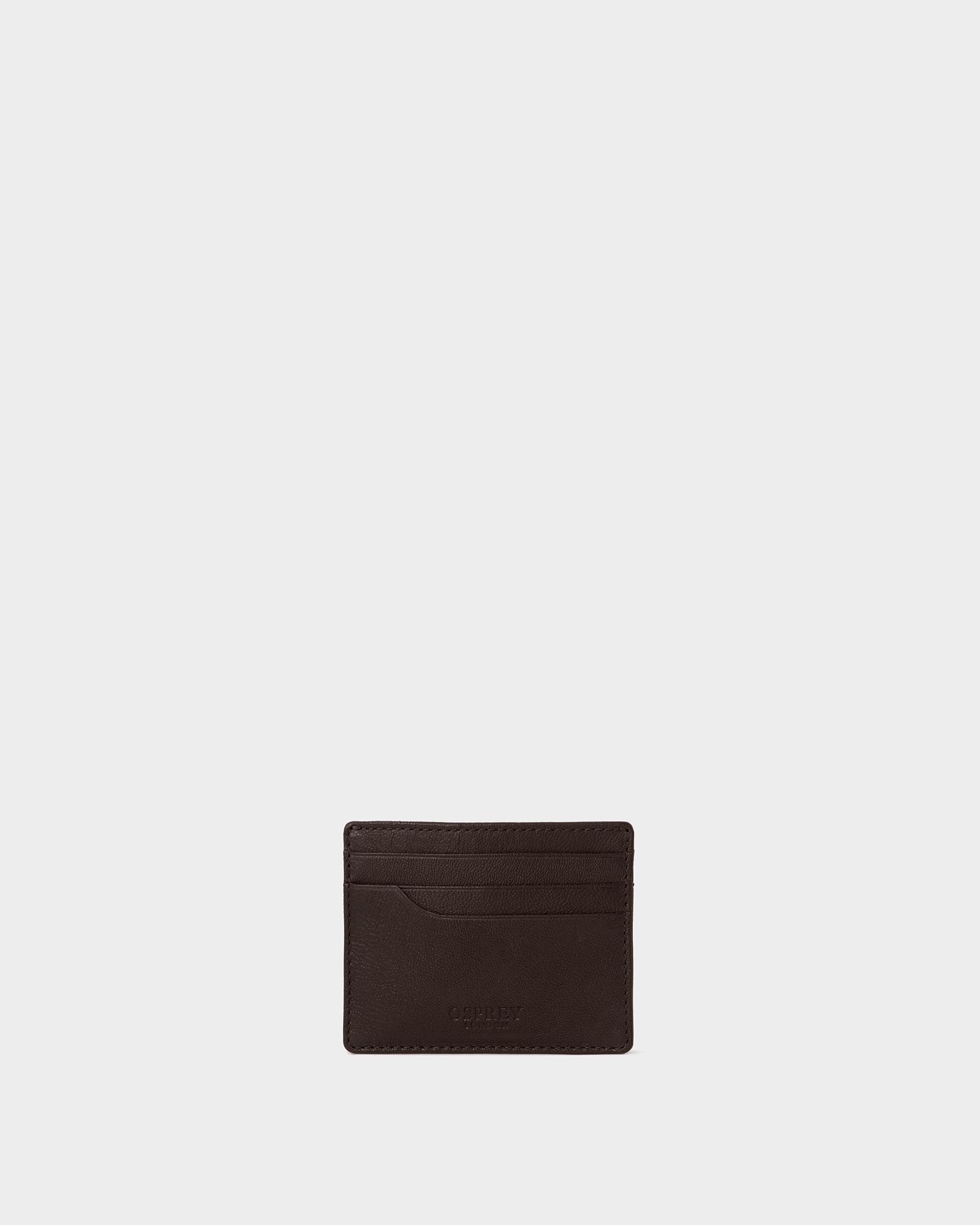 Image number 2 of The Arlington Leather Card Holder in Chocolate