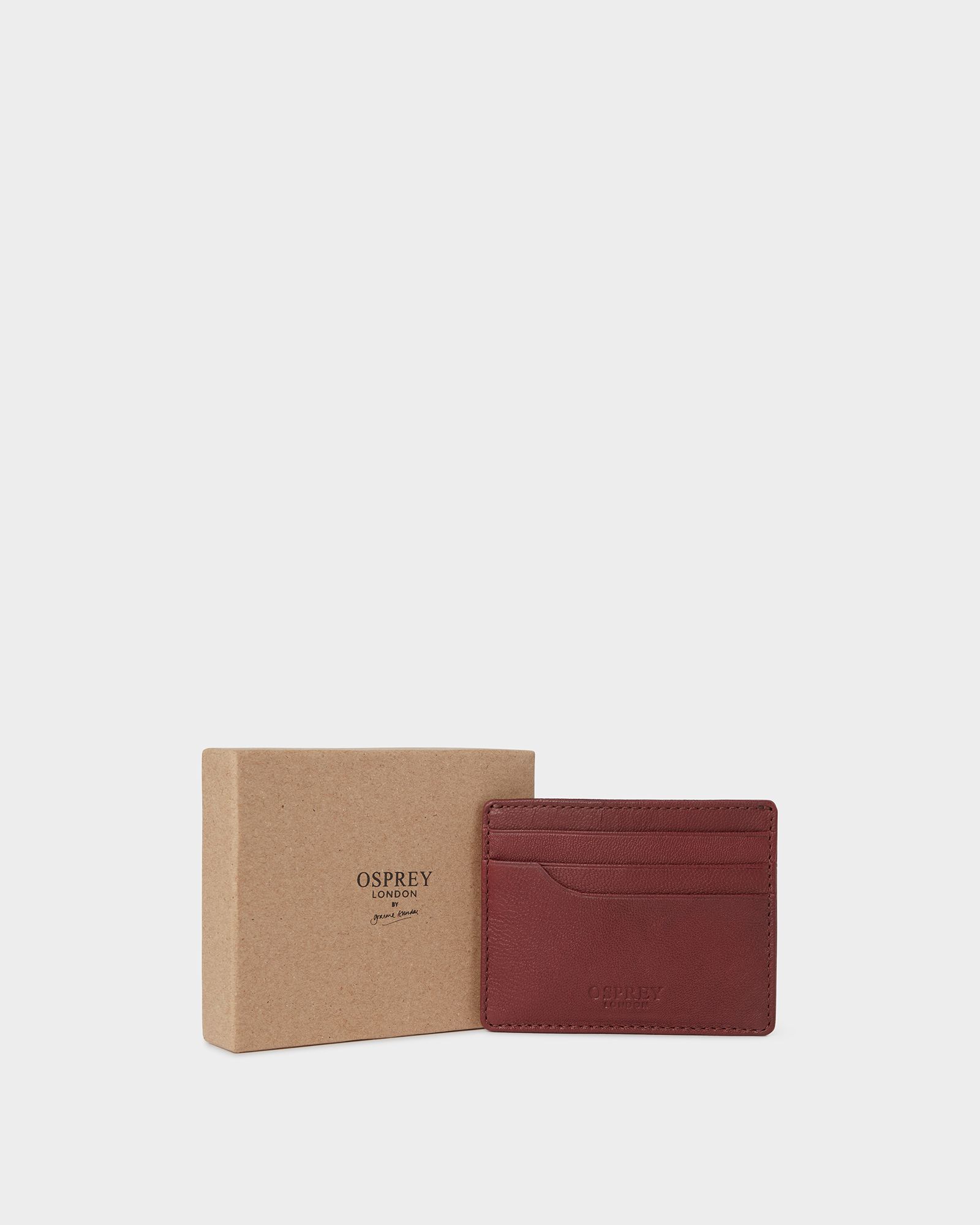 The Arlington Leather Card Holder in Bordeaux