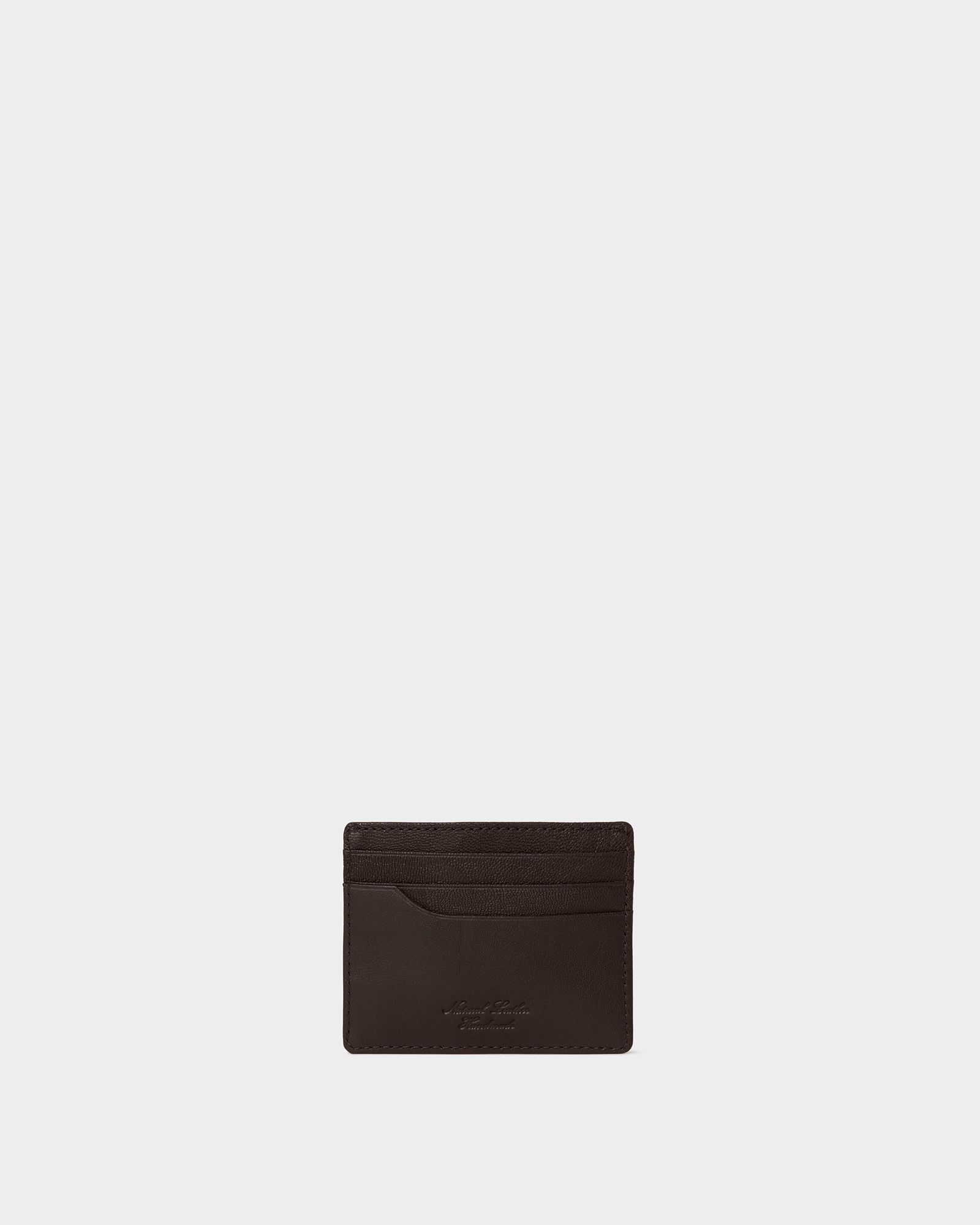 Image number 5 of The Arlington Leather Card Holder in Chocolate
